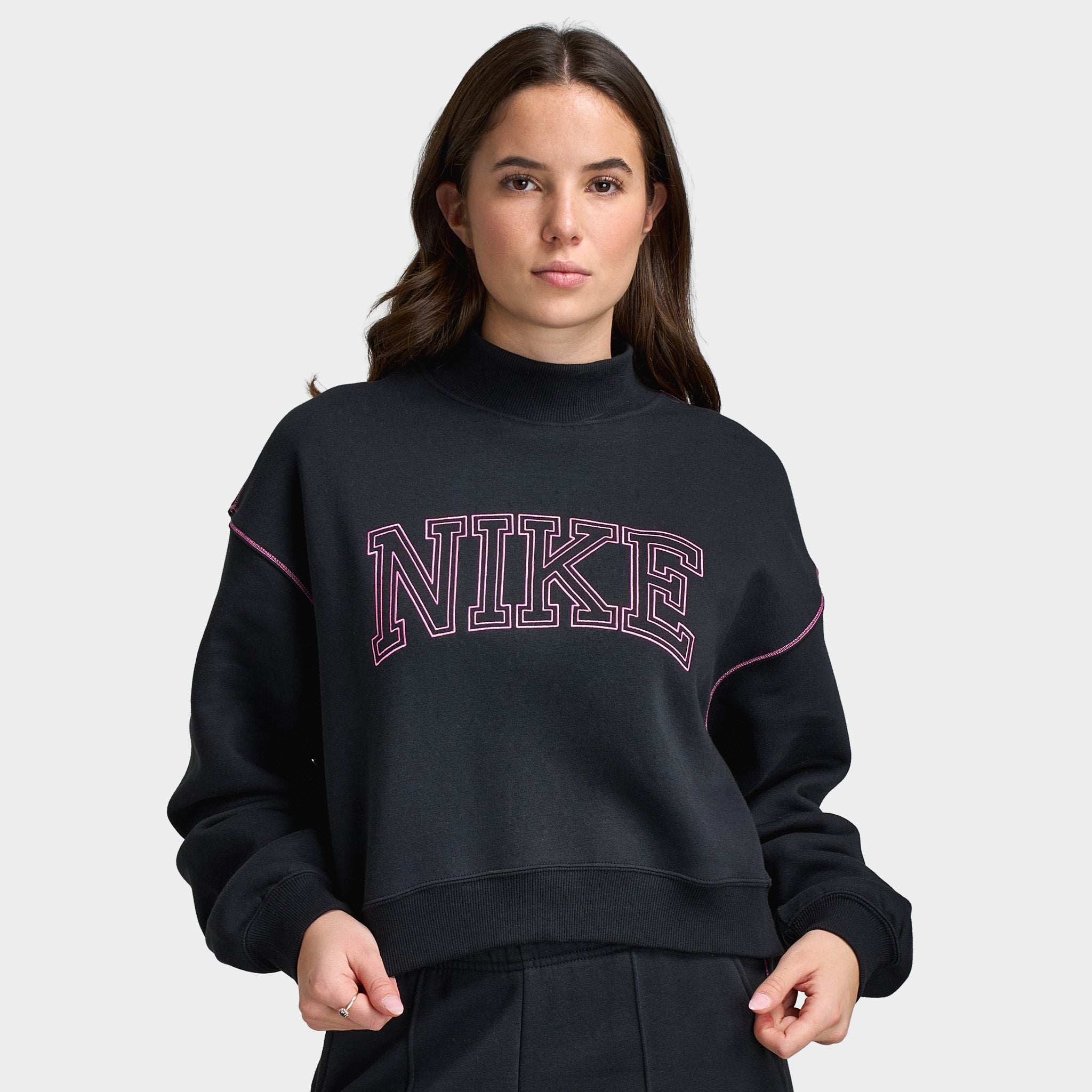新品　BRIEFING BACK LOGO LINE MOCK NECK Nike Sportswear Women's Phoenix Fleece Logo Mock Neck / Black – JD