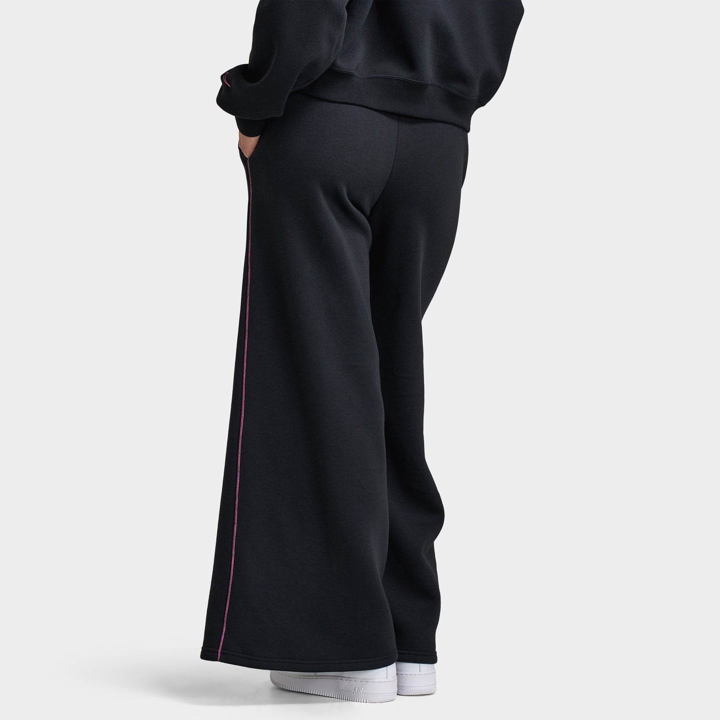 Nike Sportswear Women's Phoenix Fleece Logo Wide Leg / Black