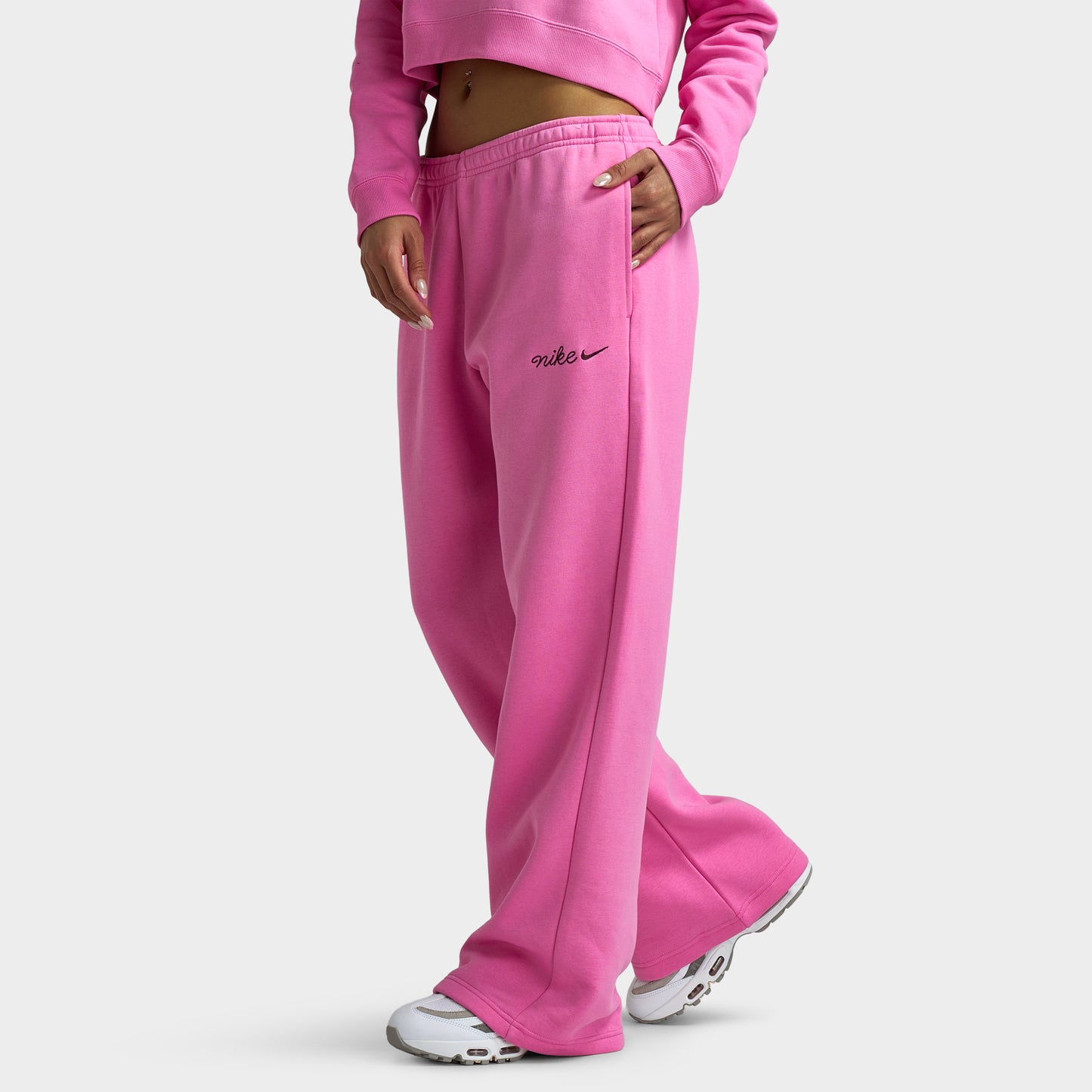 Nike Sportswear Phoenix Pantalon Coupe Droite Polaire / Rose ludique