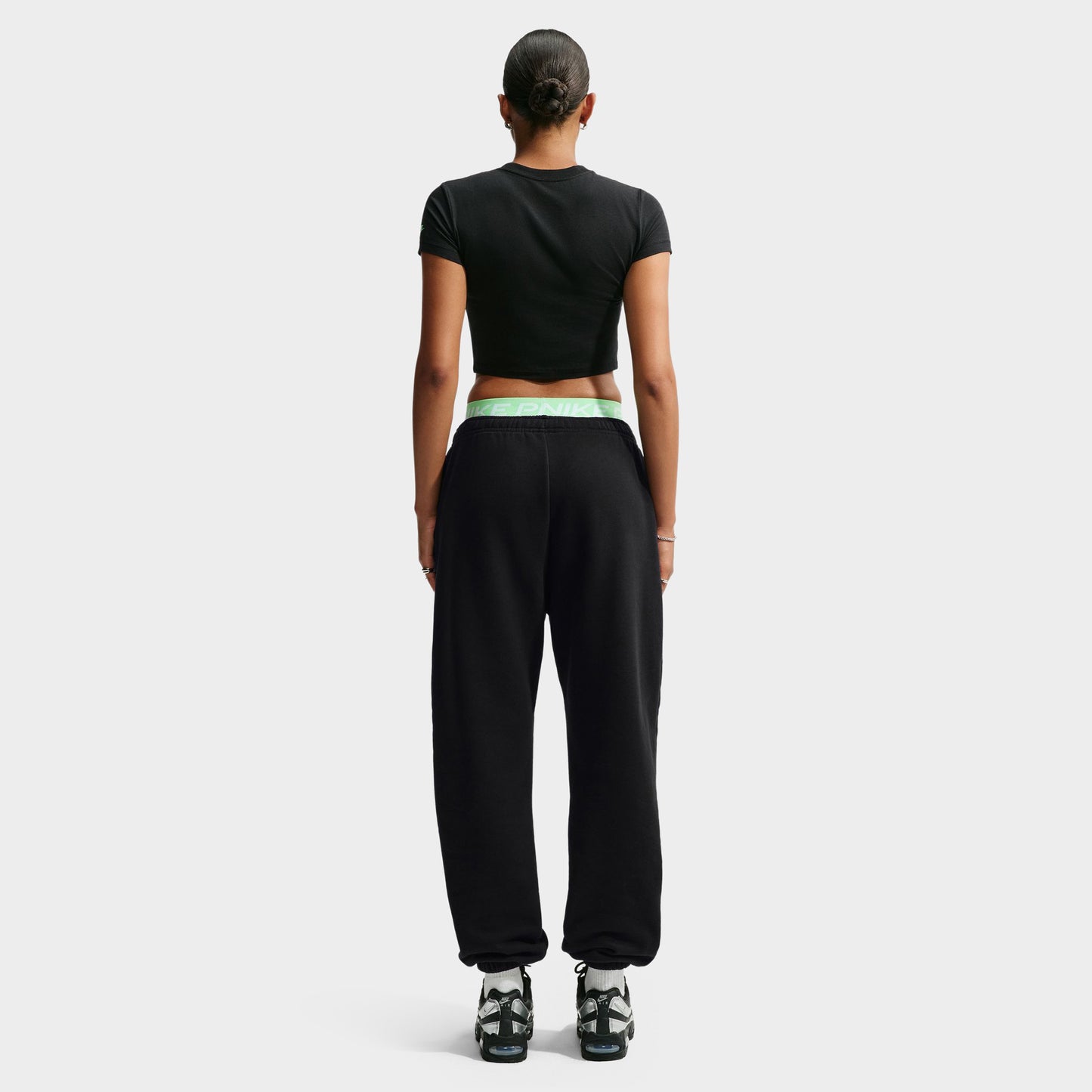 Nike Femmes Studio Pantalon Polaire Noir / Blanc