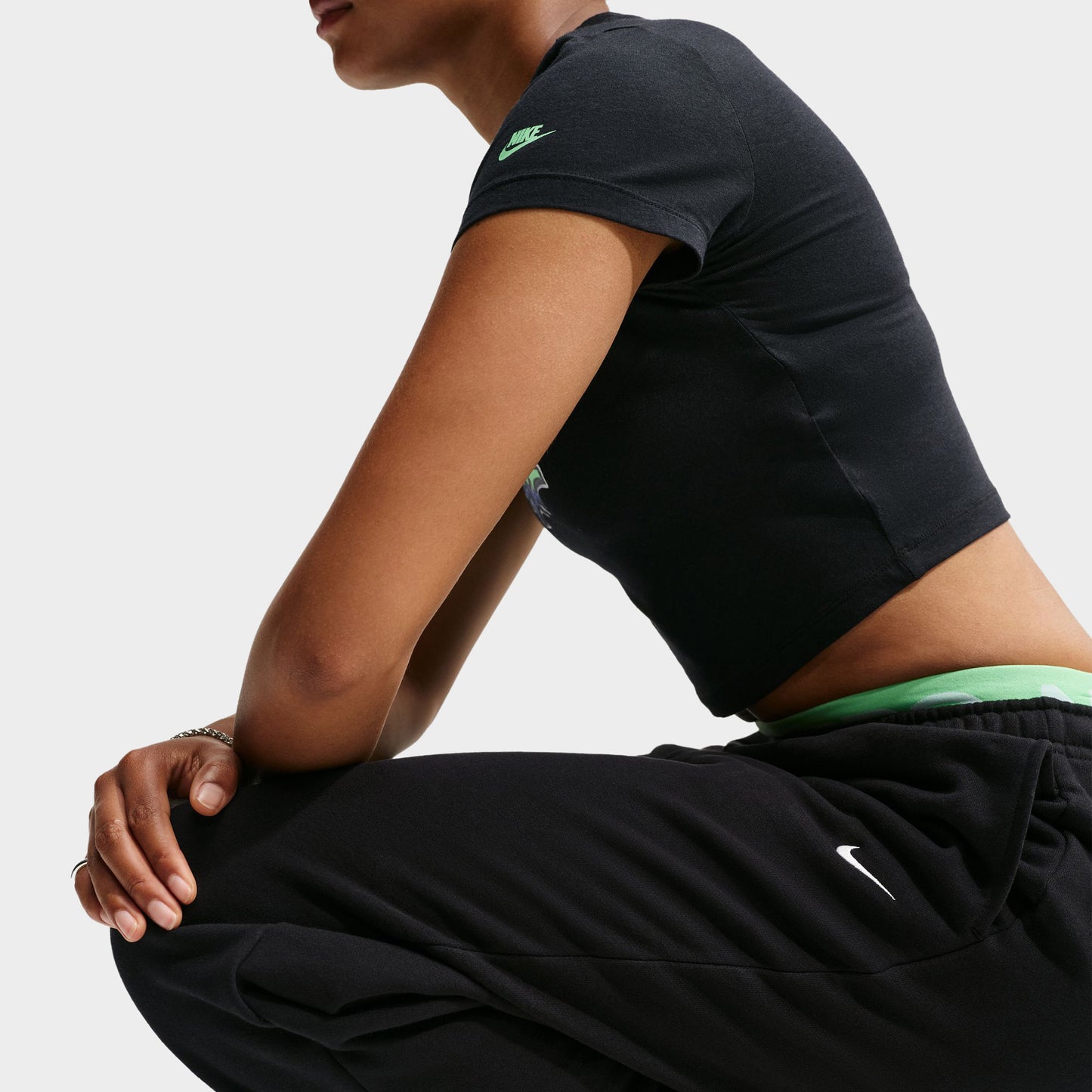 Nike Femmes Studio Pantalon Polaire Noir / Blanc