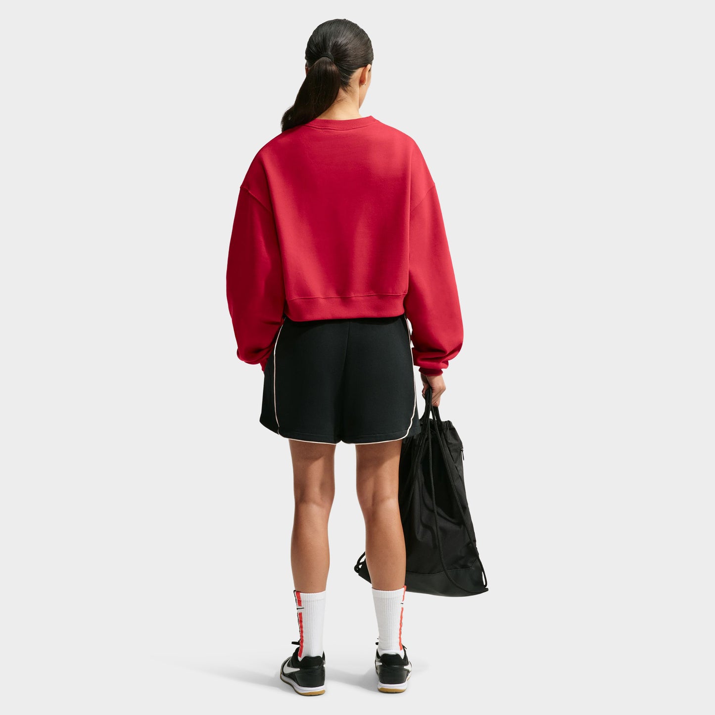 Nike Women's Studio Fleece Cropped Crew Sweatshirt / Tough Red