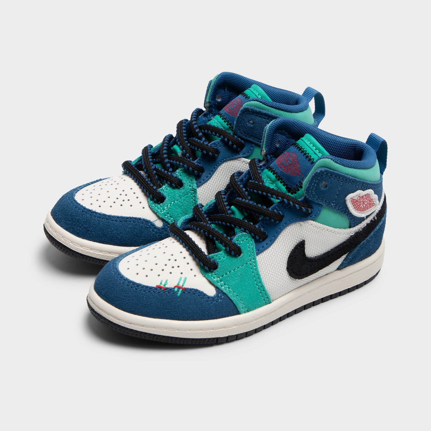 Jordan 1 Mid SE PS Craie / Rouge Universitaire - Véritable Bleu