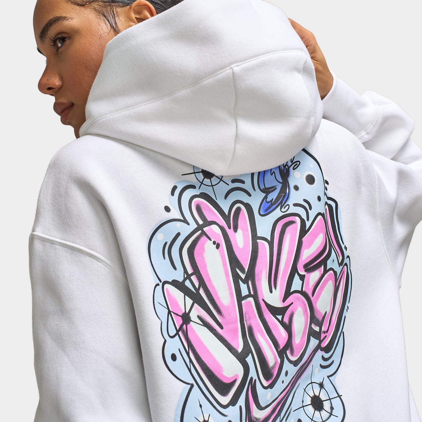 Nike Sportswear Femmes Phoenix Fleece Chandail à capuche surdimensionné Blanc / Lapis