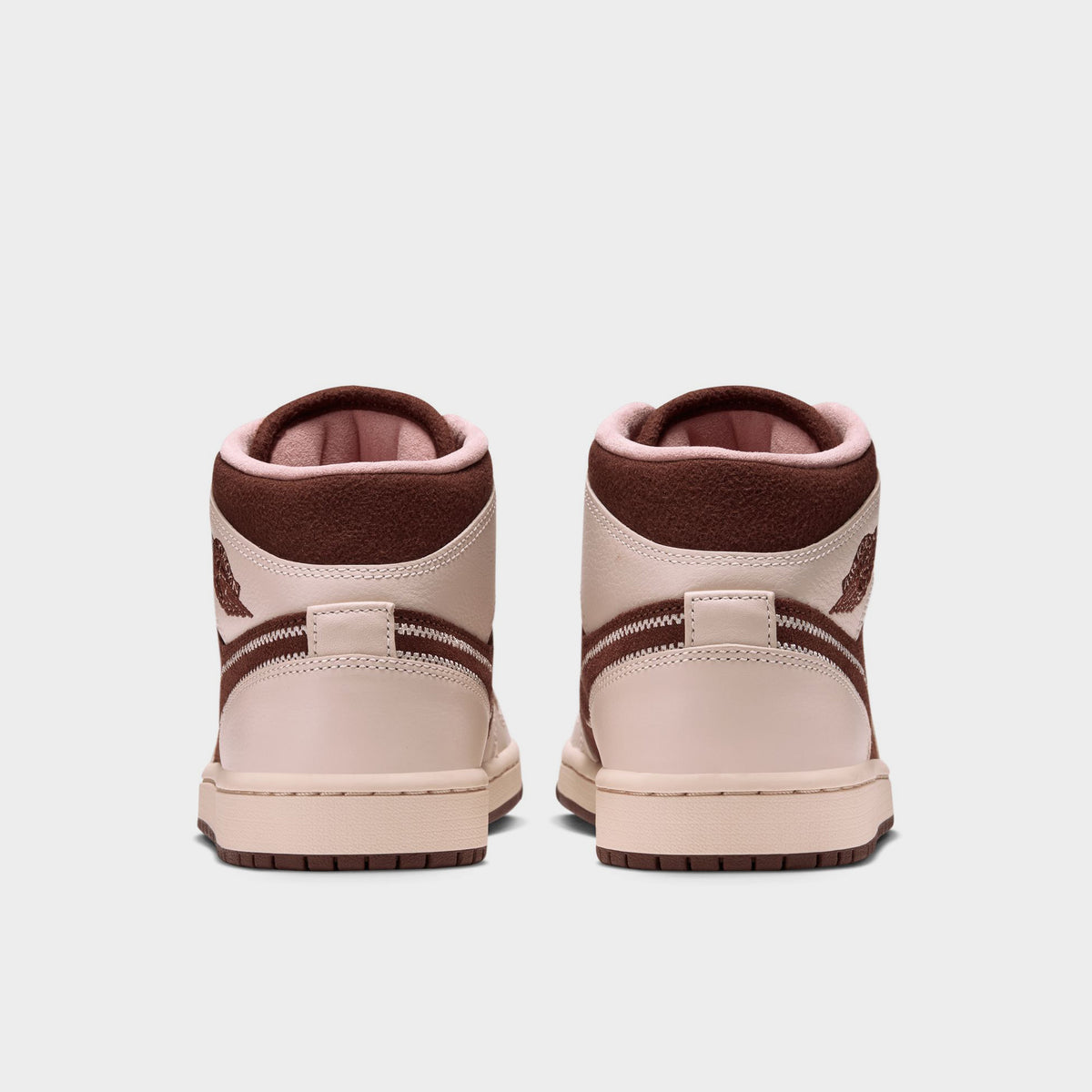 Jordan AJ 1 Mid Femme Cacao Wow / Blanc Perle - Rose Rouille