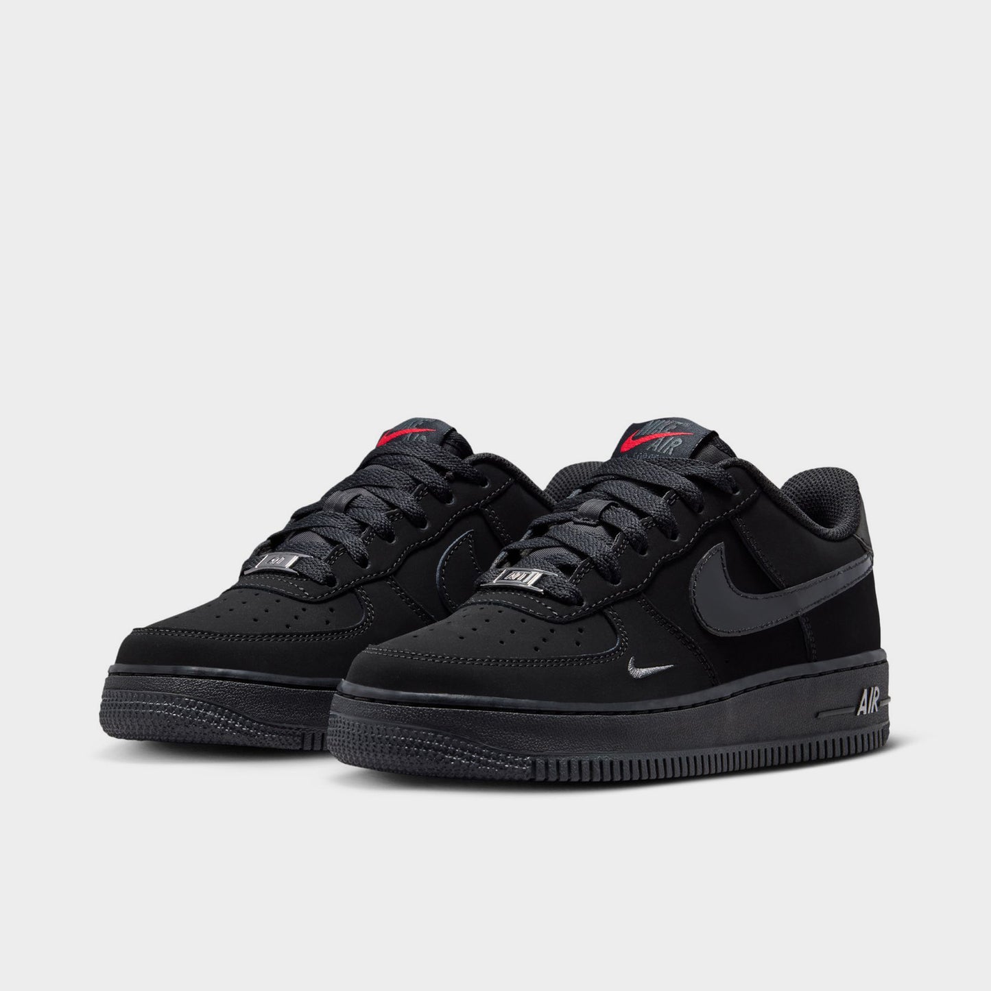 Nike Air Force 1 GS Noir / Noir - Gris Fumé Foncé