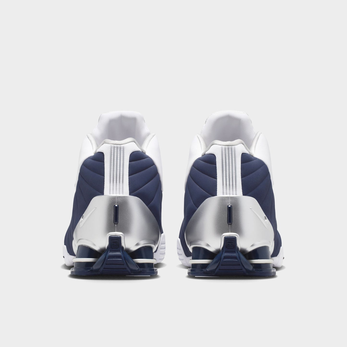 Nike Shox BB4 Blanc / Bleu marine - Argent métallisé