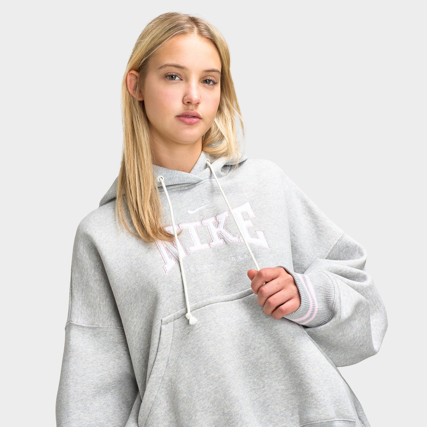 Nike Sportswear Femmes Phoenix Fleece Chandail à capuche surdimensionné GX1 / Platine pur