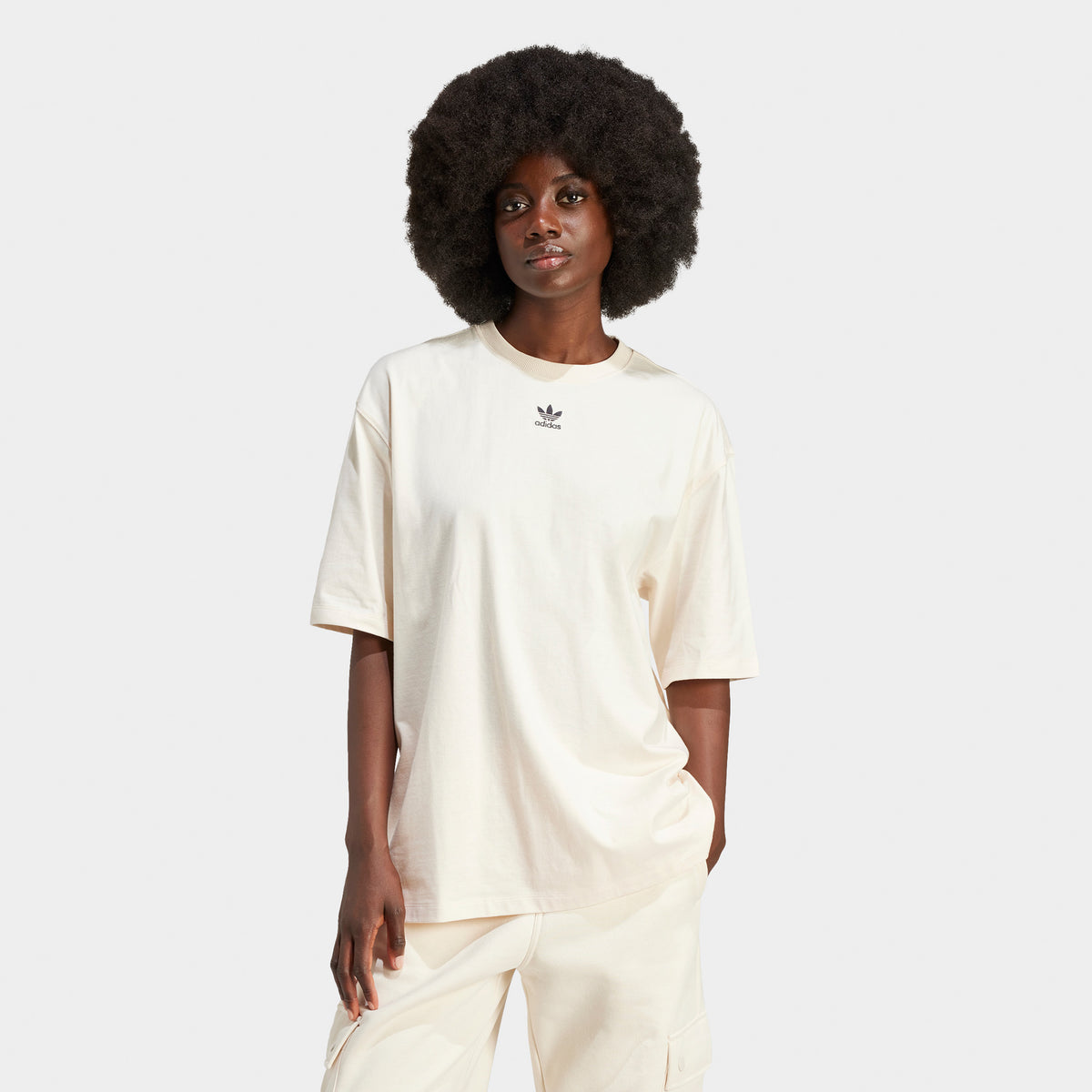 Adidas originals white t shirt women's sales