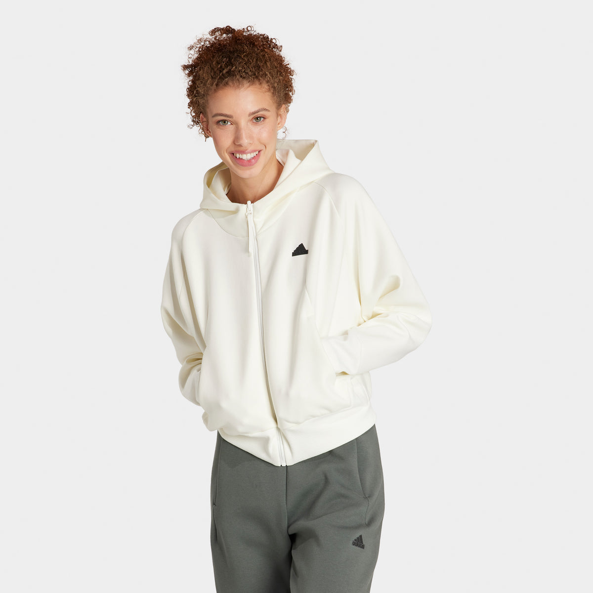 Adidas womens zip hoodie hotsell