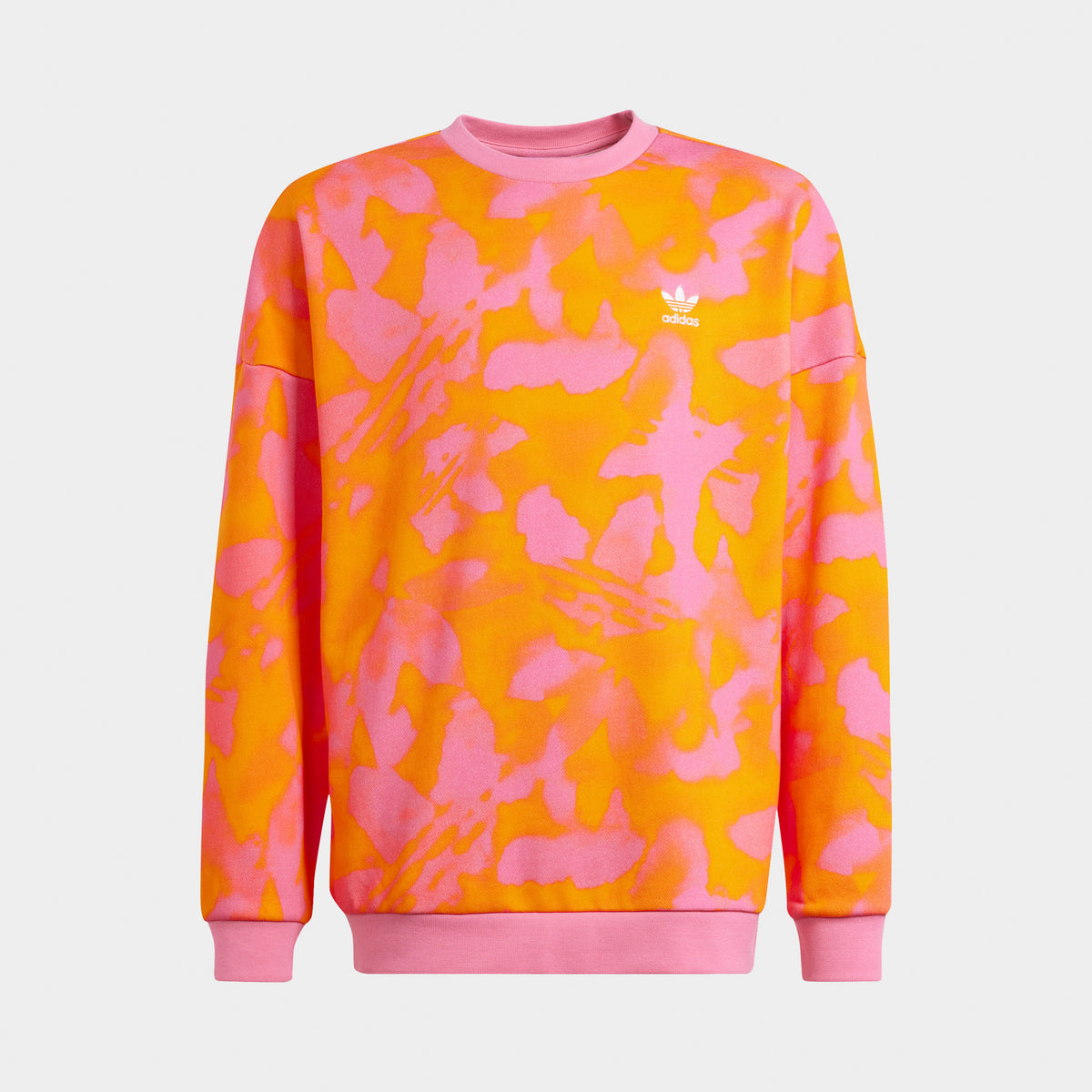 adidas Originals Junior Girls All Over Print Crewneck Bright Orange JD Sports