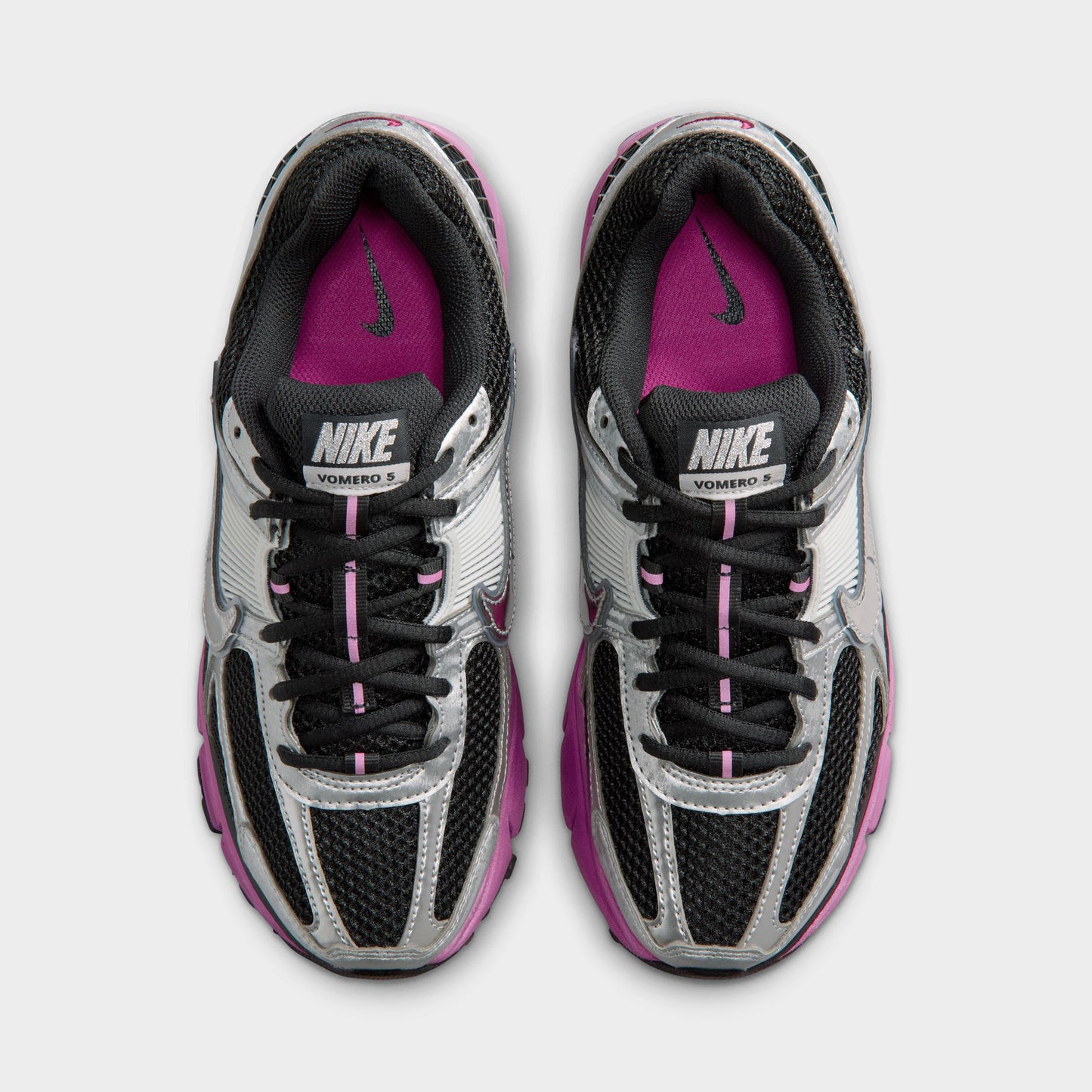 Nike Femme Zoom Vomero 5 Noir cassé / Argent métallique - Rose vif