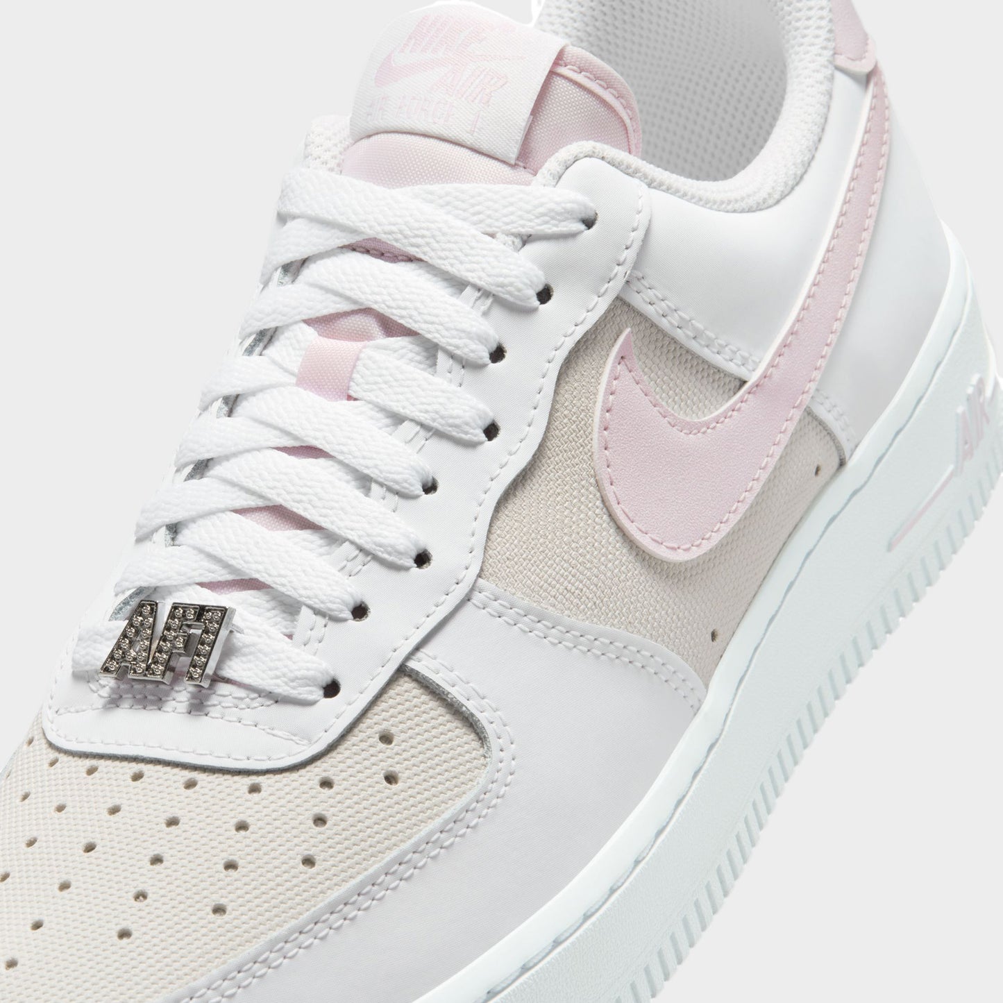 Nike Women's Air Force 1 White / Bleached Lilac - Metallic Gold