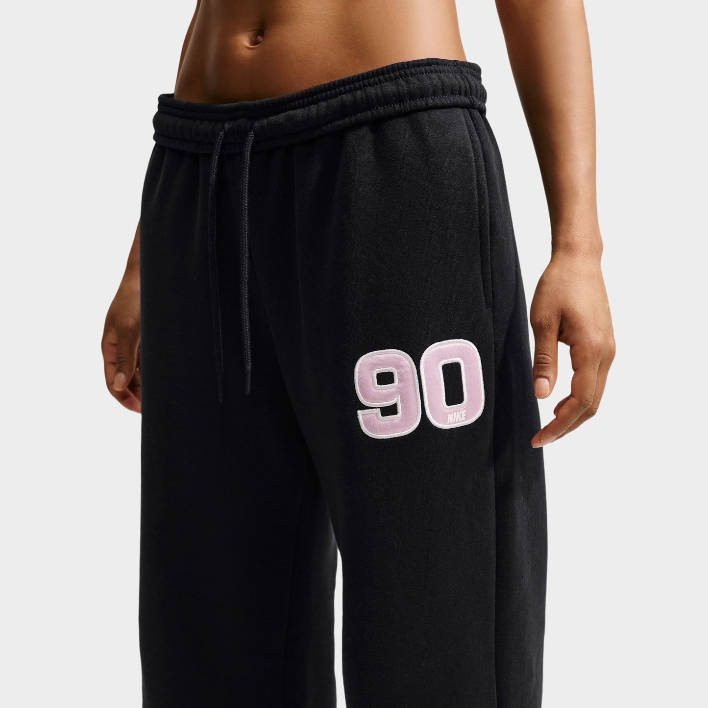 Nike Women's Studio Fleece Mid-Rise Wide Leg Pant / Black