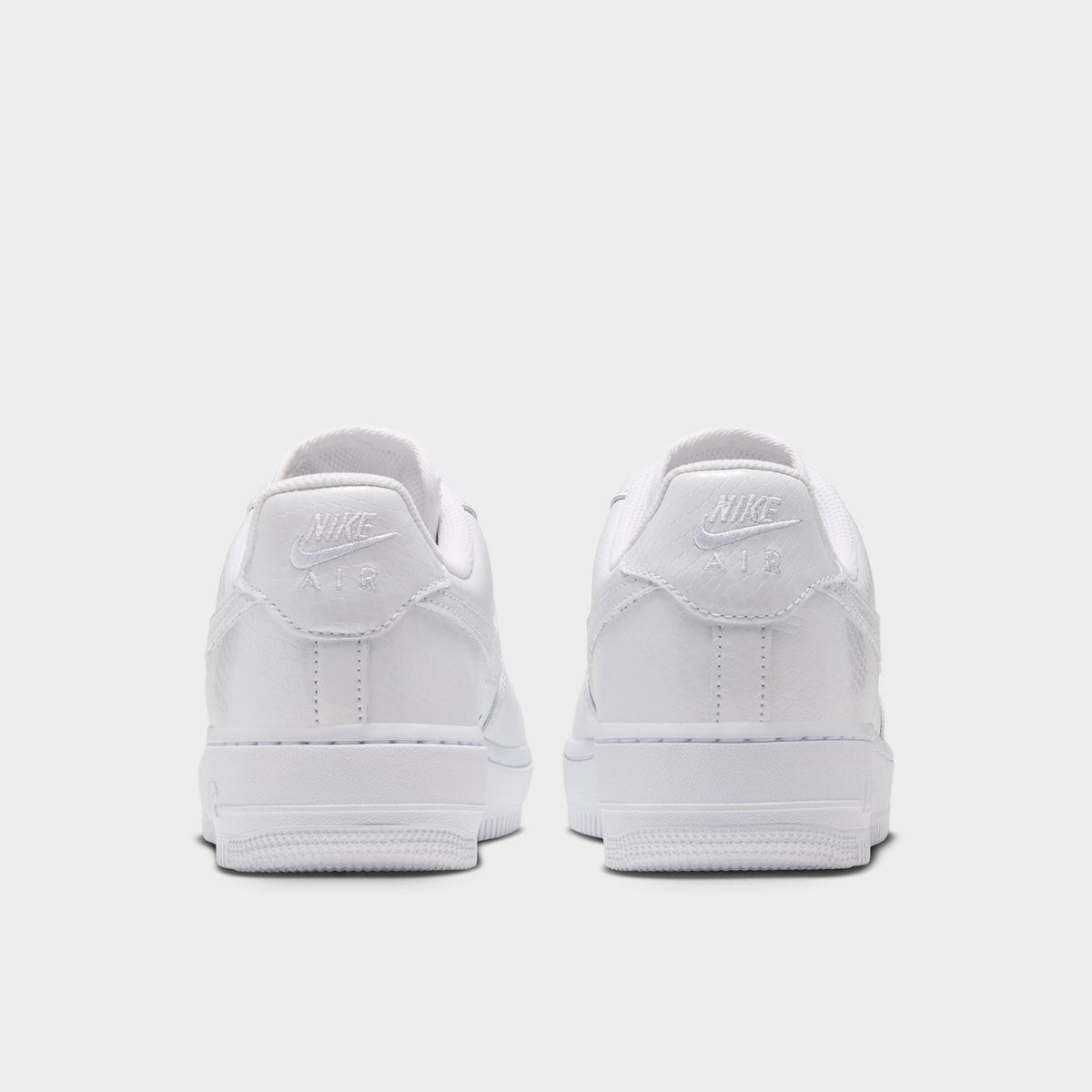 Nike Femme Air Force 1 Blanc / Blanc – Argent métallisé