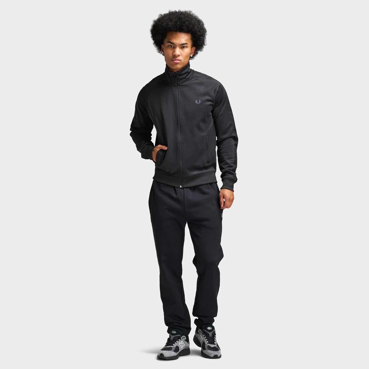 Fred Perry Contrast Tape Track Jacket Black / Black