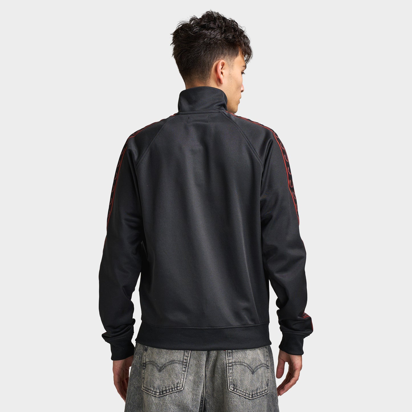 Fred Perry Contrast Tape Track Jacket Black / Black