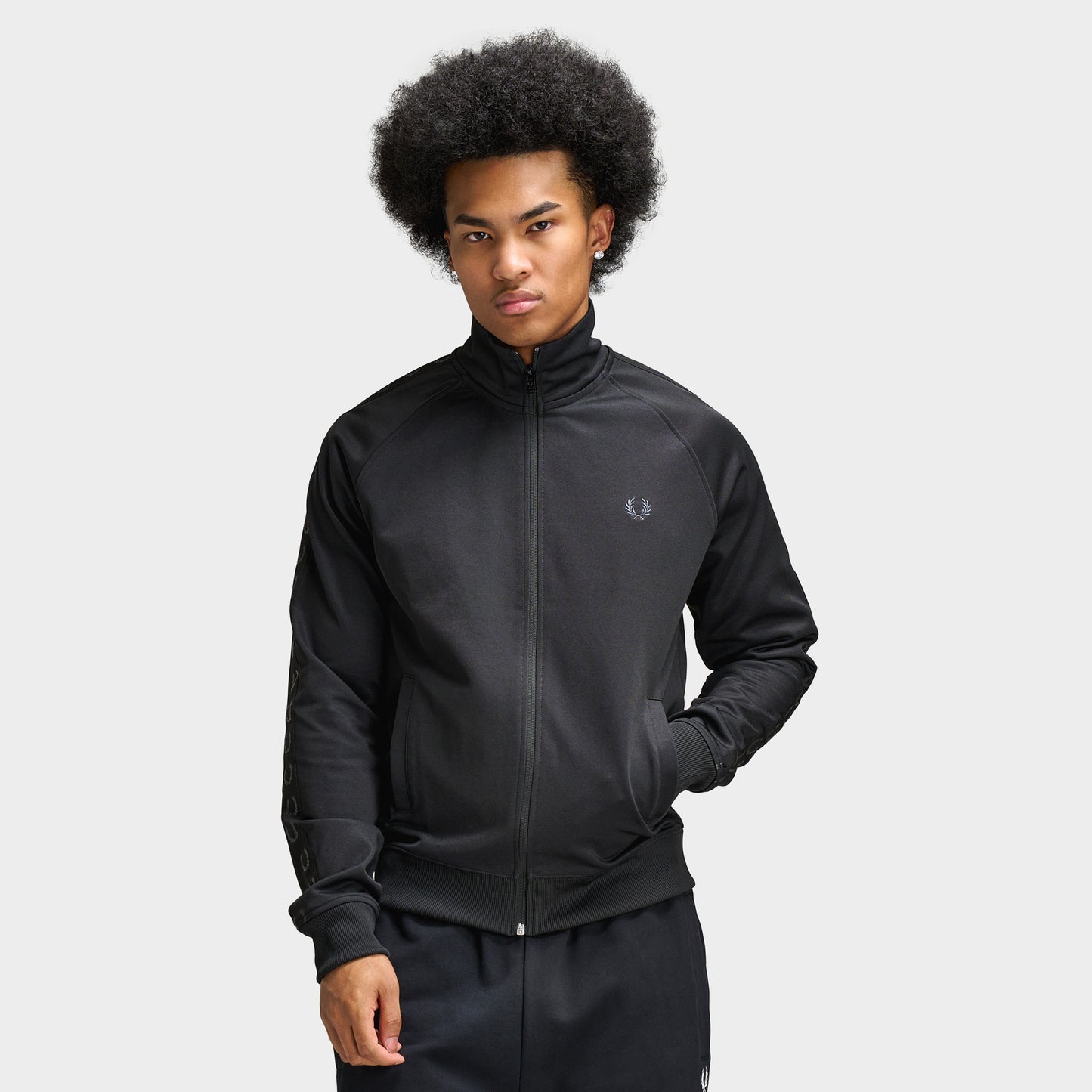 Fred Perry Contrast Tape Track Jacket Black / Black