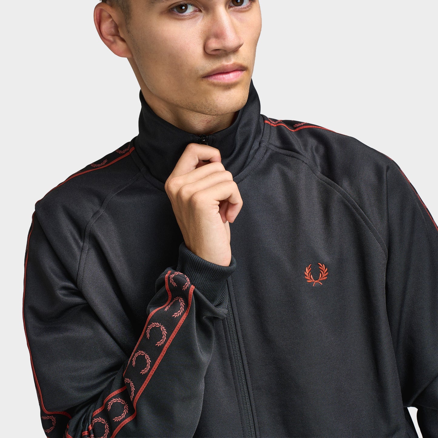 Fred Perry Contrast Tape Track Jacket Black / Black