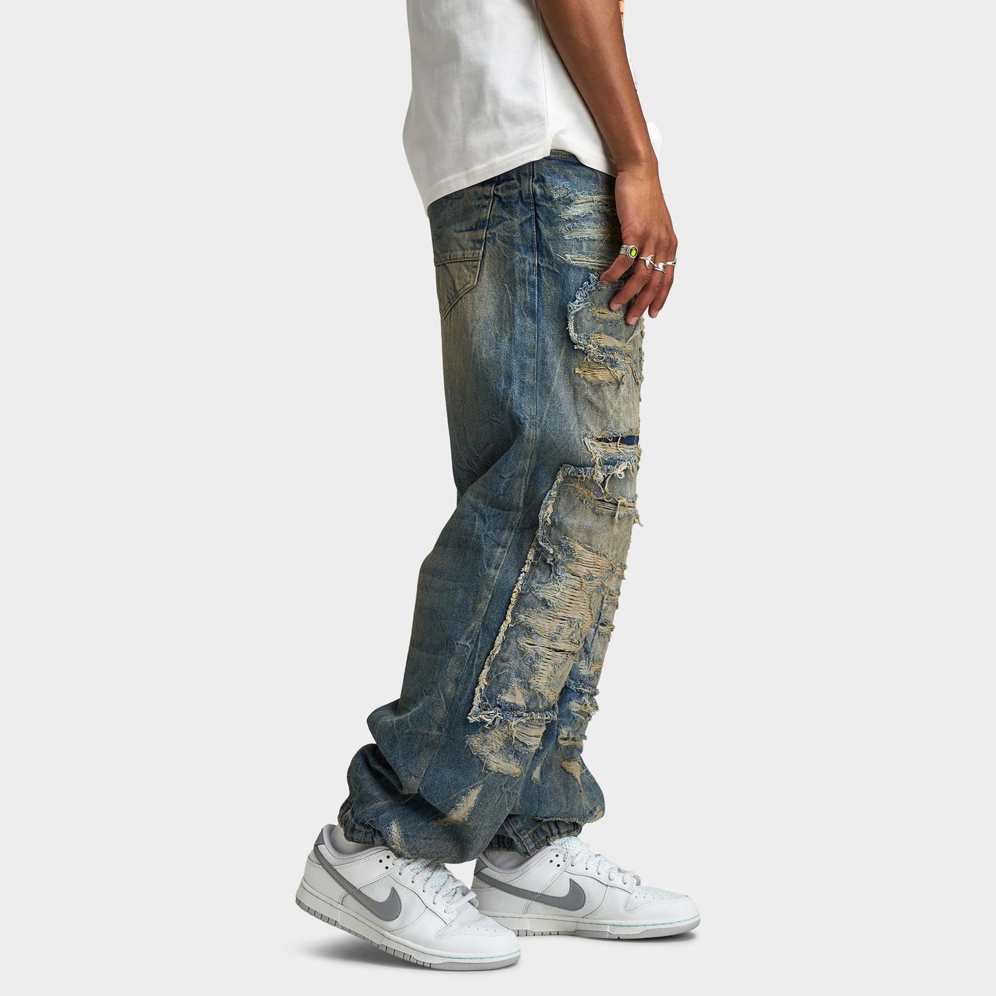 Jordan Craig Jeans reconstruits de coupe Brian / Poudreuse