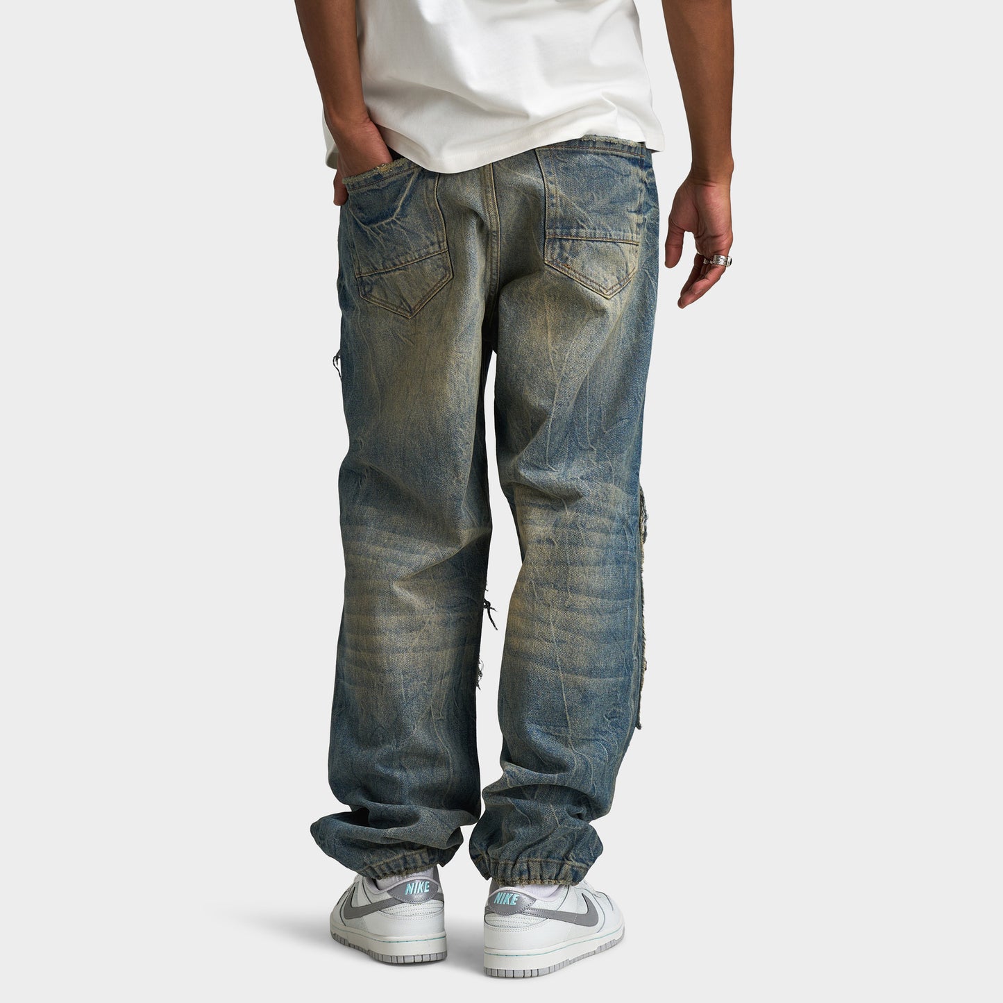 Jordan Craig Jeans reconstruits de coupe Brian / Poudreuse