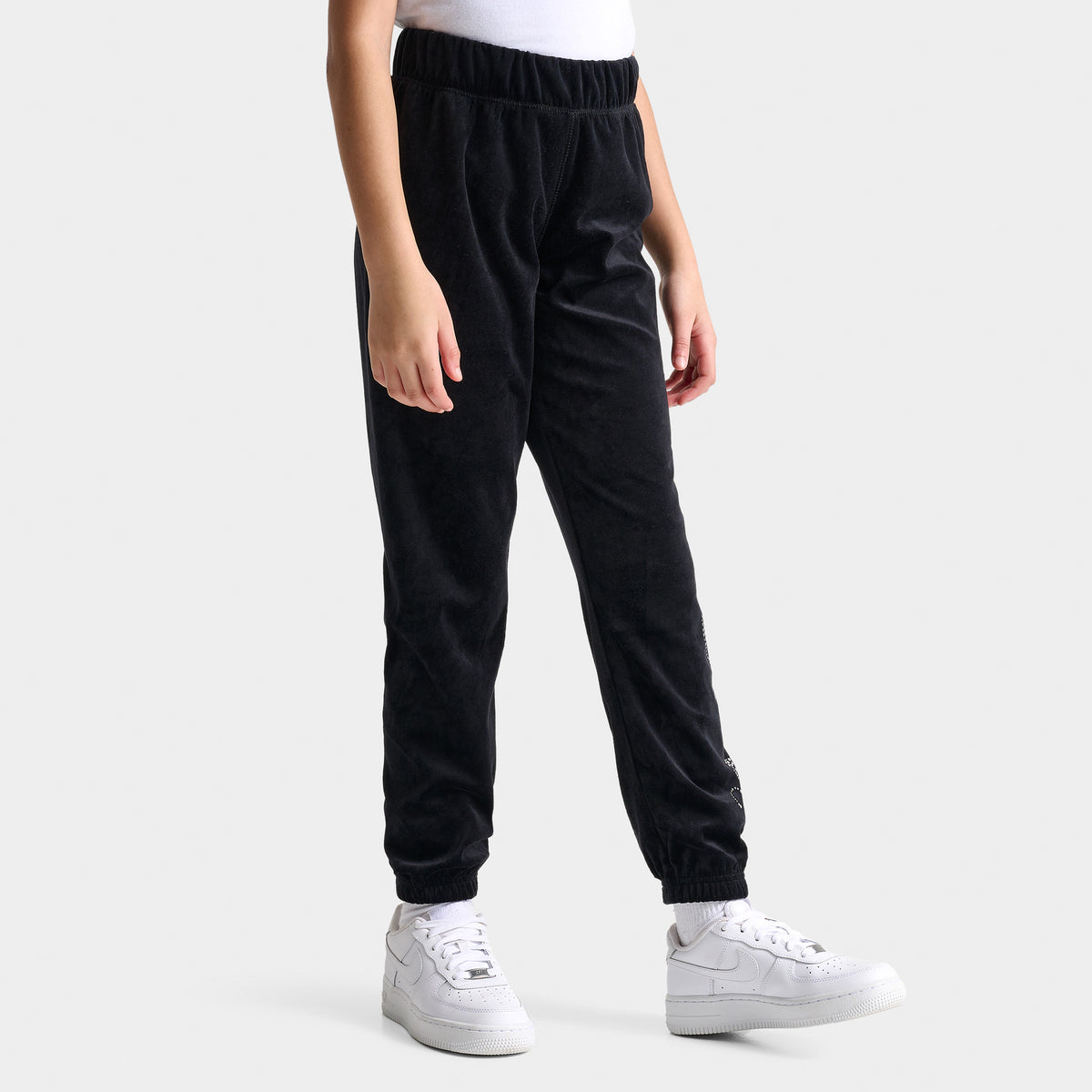 Ladies black velour joggers on sale