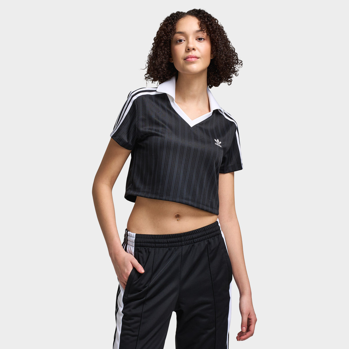 adidas Polo court jacquard ras-du-cou football femme / Noir