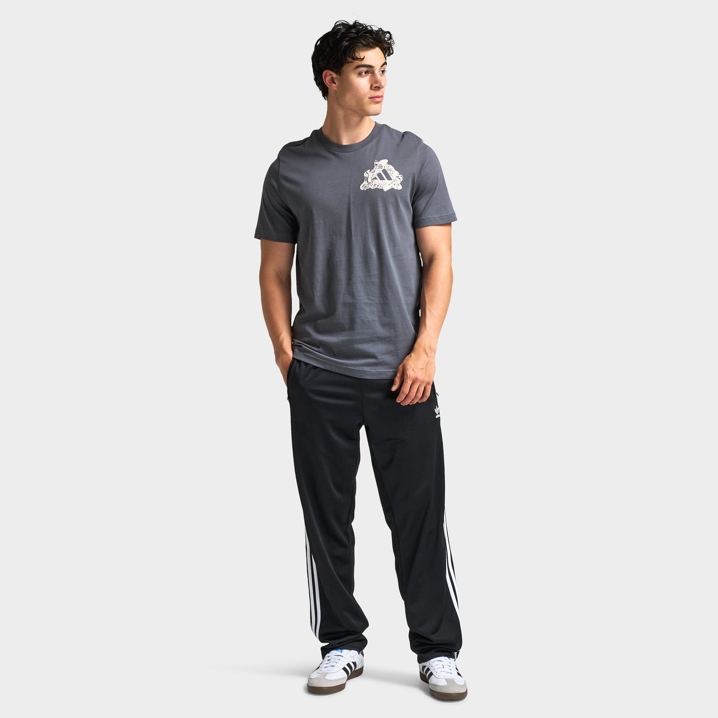 adidas Fun Kicks Graphic T-Shirt / Grey Six