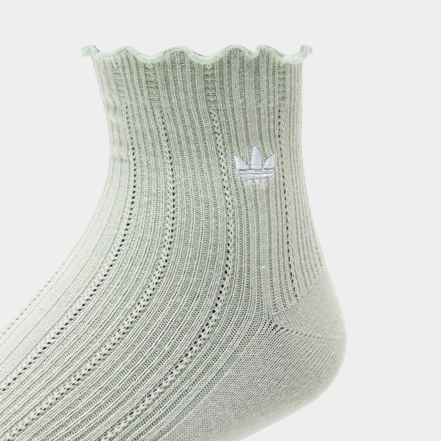 adidas Originals Ruffle Quarter Socks (3P) Grey/White-Green