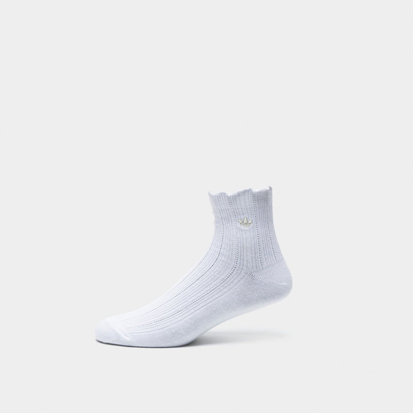 adidas Originals Ruffle Quarter Socks (3P) Grey/White-Green