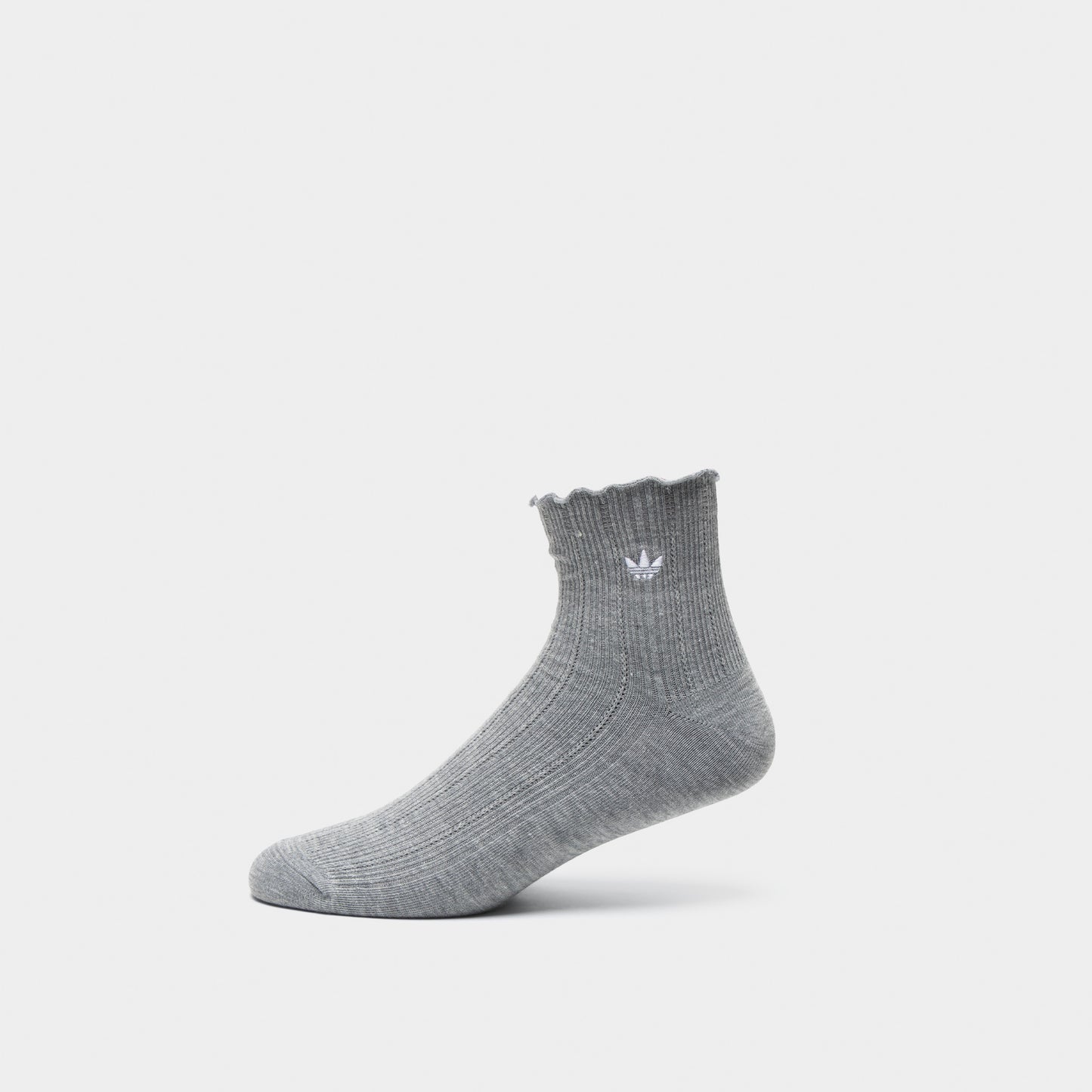 adidas Originals Ruffle Quarter Socks (3P) Grey/White-Green
