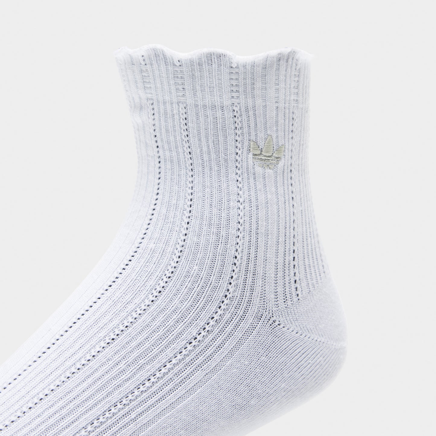 adidas Originals Ruffle Quarter Socks (3P) Grey/White-Green