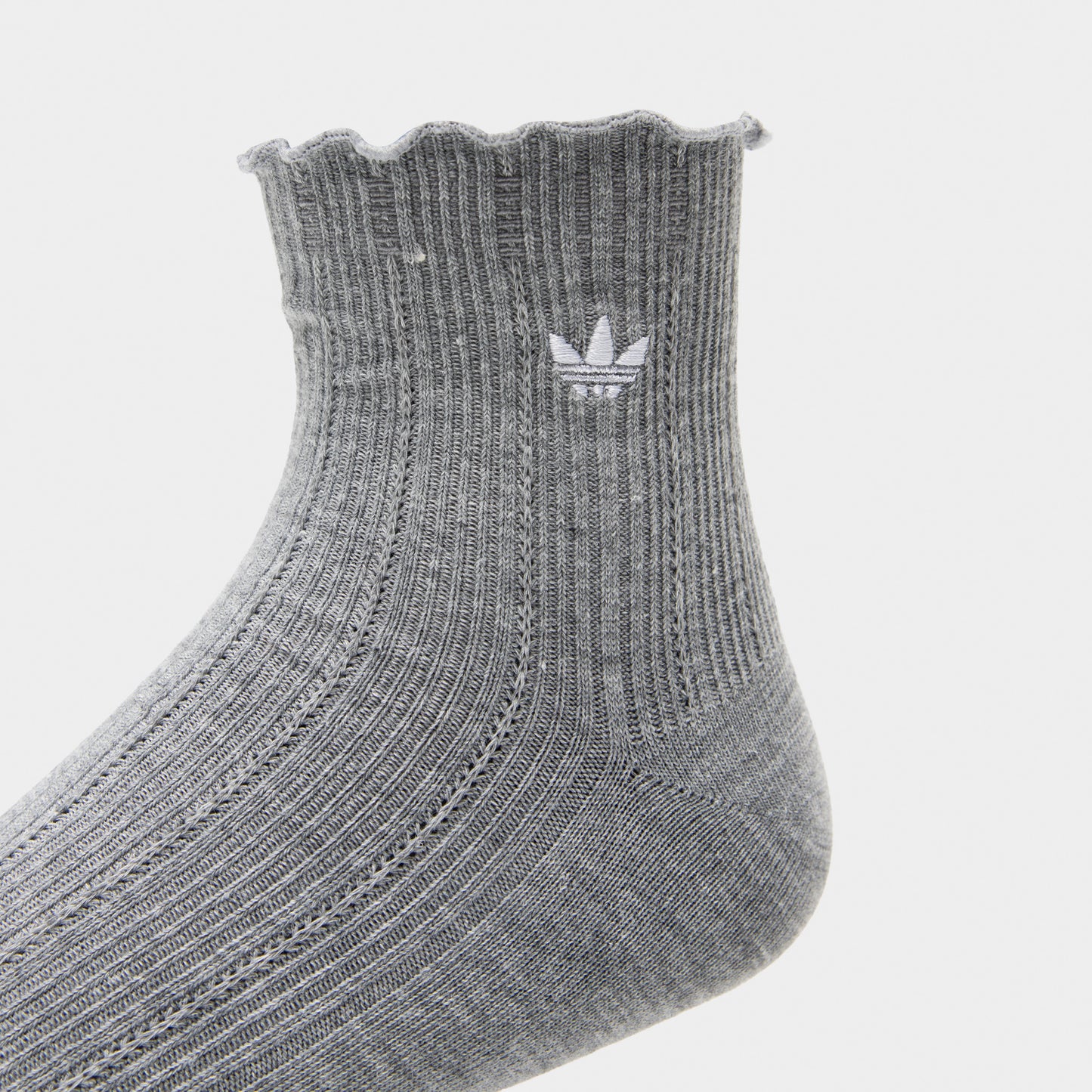 adidas Originals Ruffle Quarter Socks (3P) Grey/White-Green