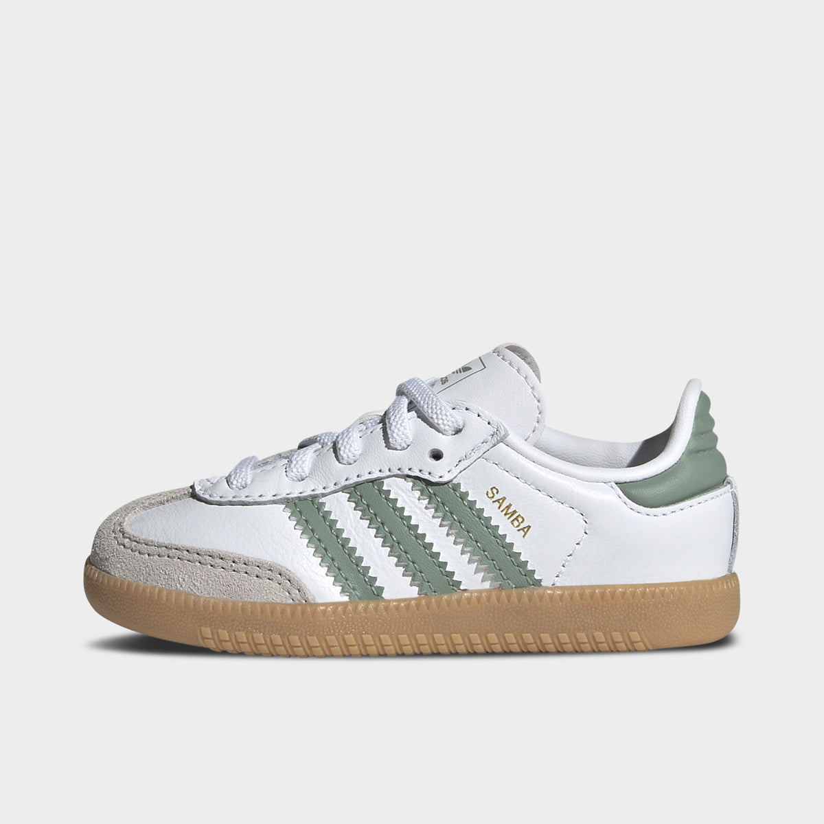 adidas Infants Samba OG White Silver Green Gum