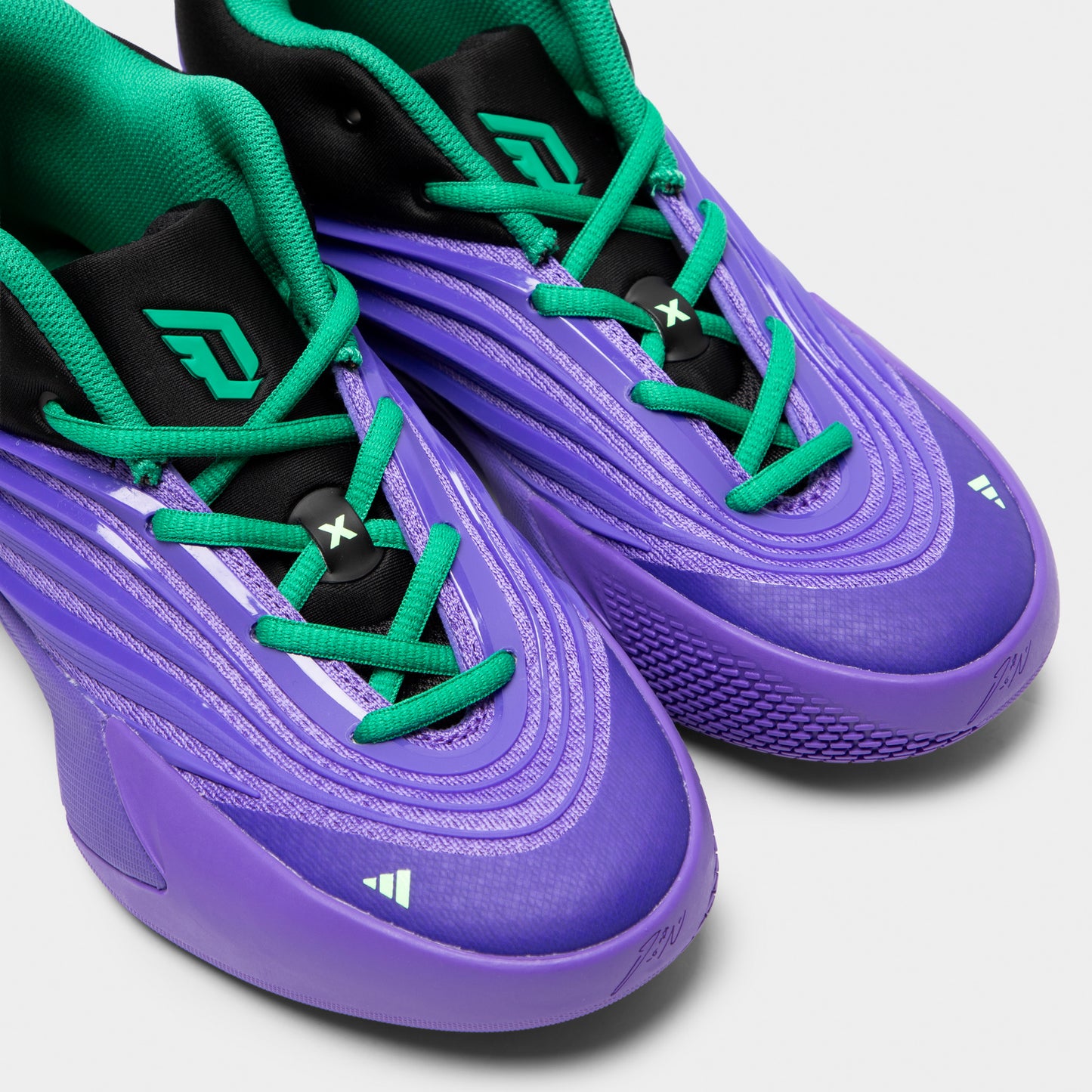adidas Dame X Junior – Violet Rush / Noir - Vert Court