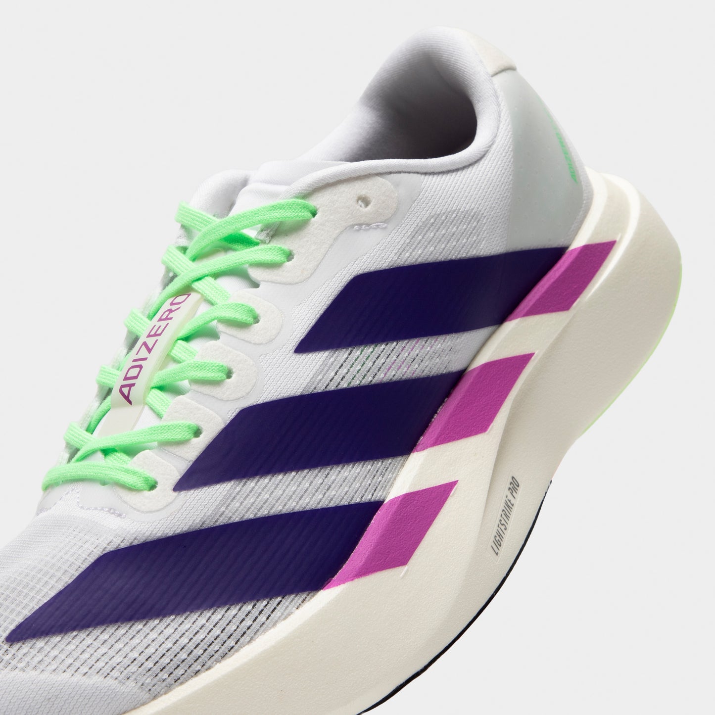 adidas Adizero Evo SL pour femme Blanc / Violet universitaire - Violet éclatant