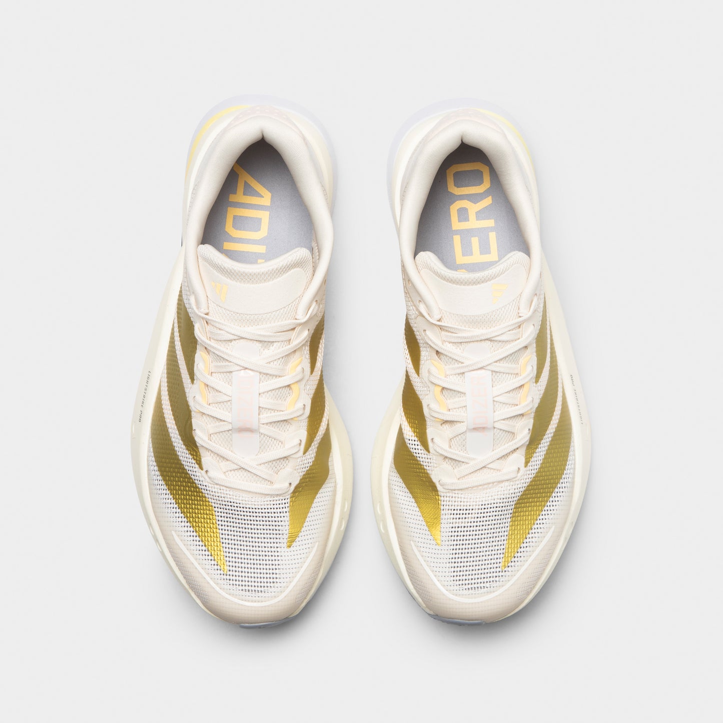 adidas Women's Adizero Boston 13 Chalk White / Gold Metallic - Orange Tint
