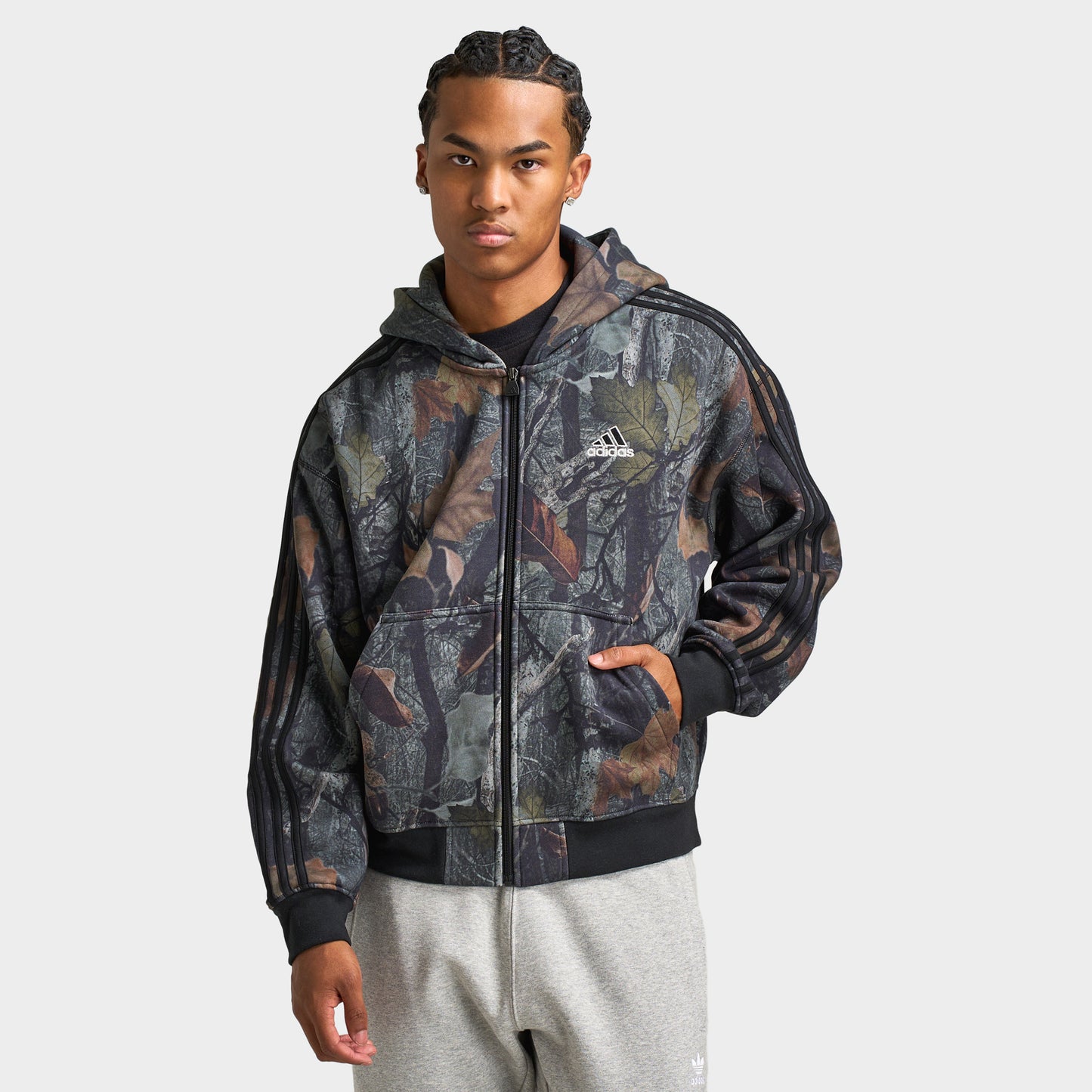 adidas Camo Full Zip Hoodie / Black