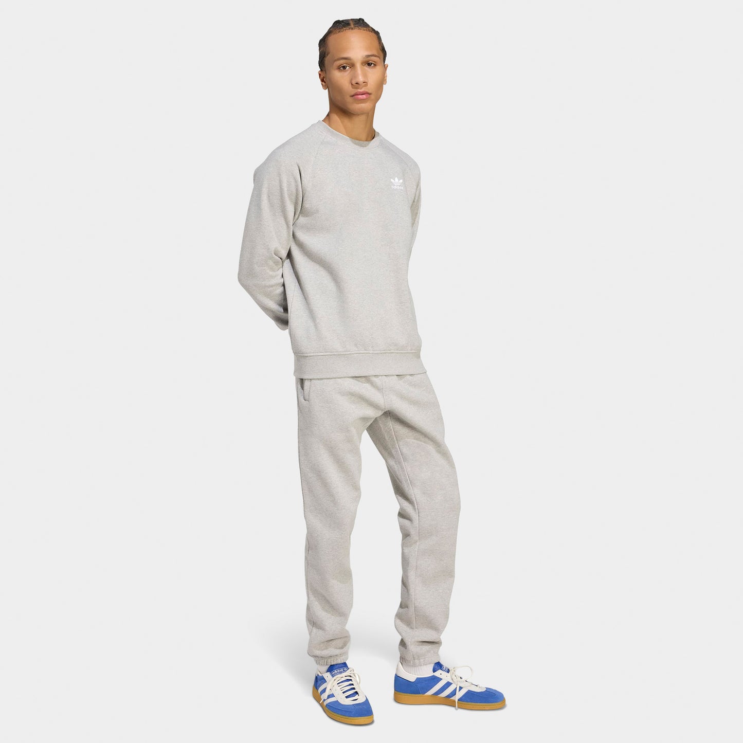 adidas Trefoil Essentials Pants Medium Heather Grey / White
