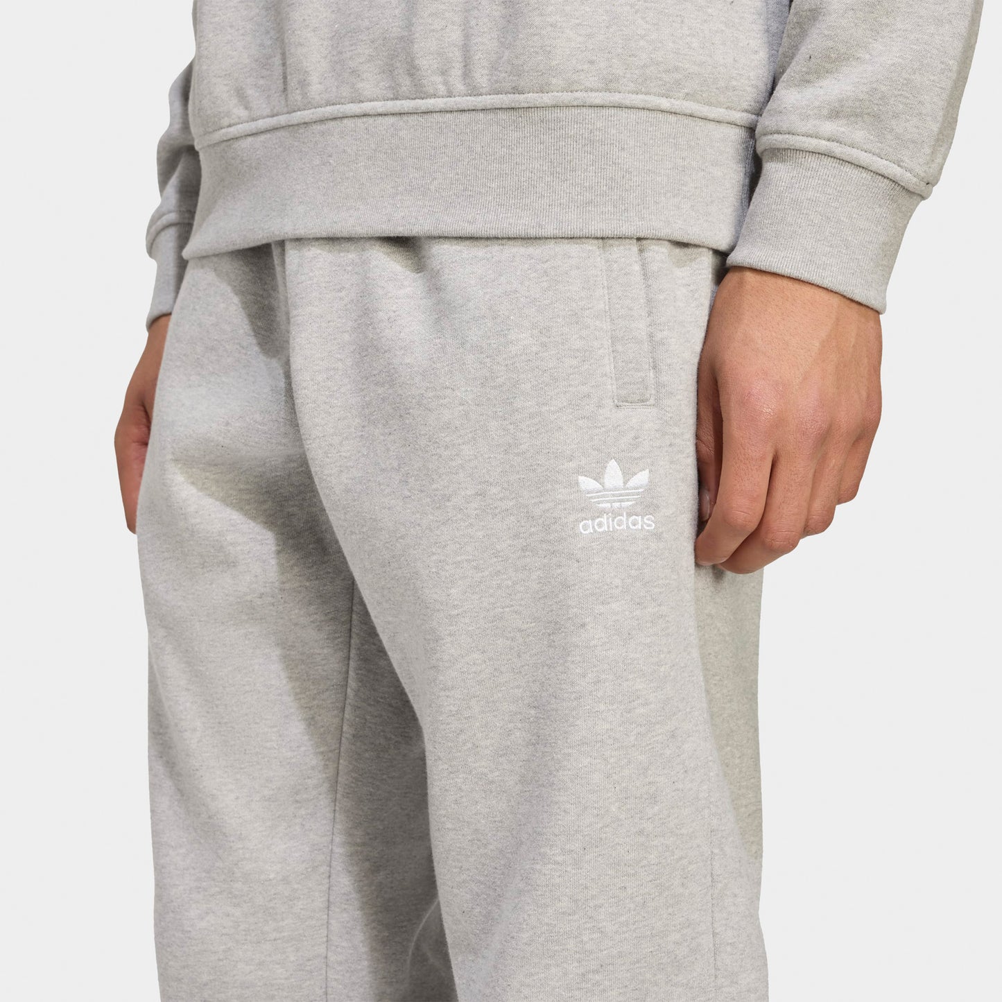 adidas Trefoil Essentials Pants Medium Heather Grey / White