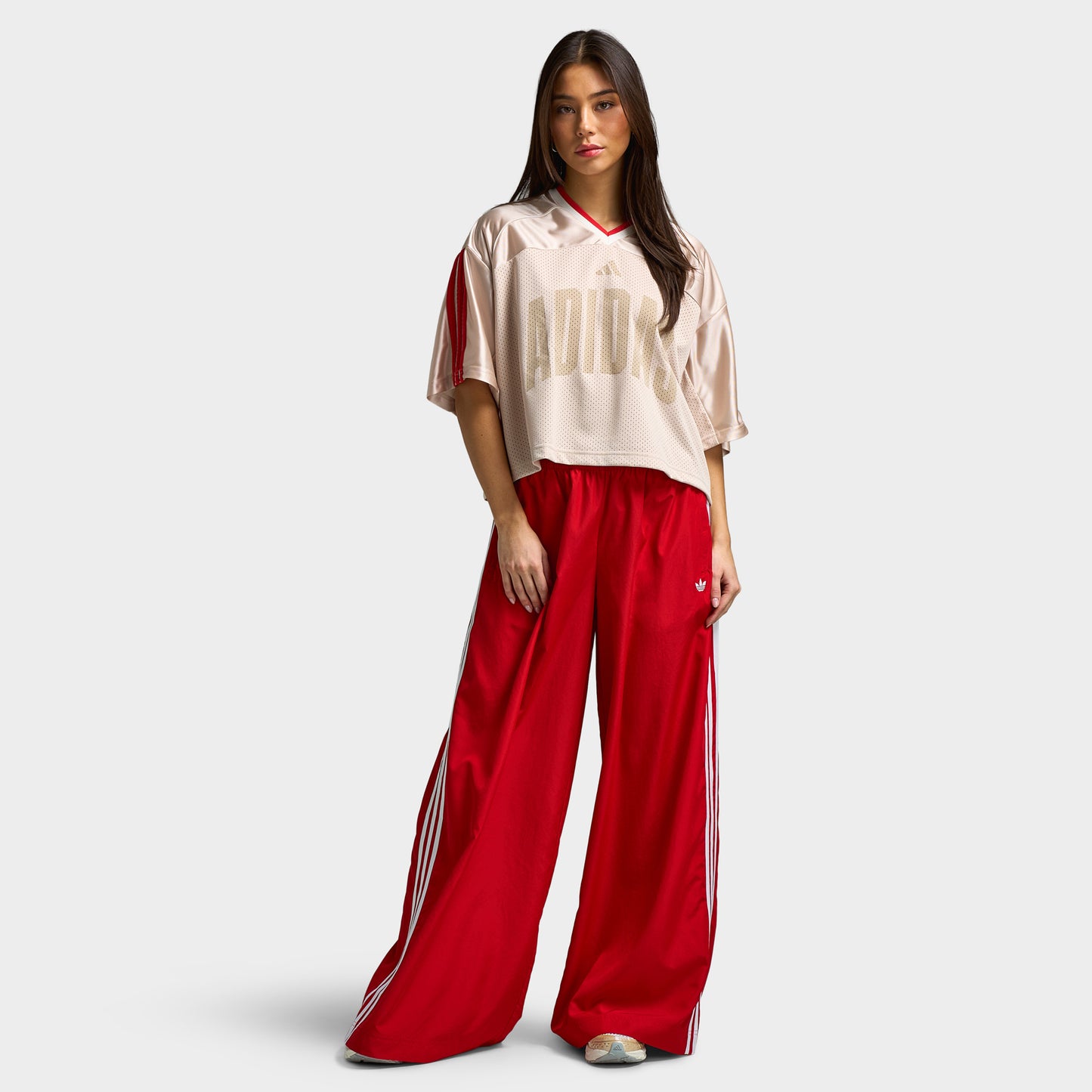 adidas Femmes Star Seas T-shirt Crystal Linen / Off White - Pure Ruby