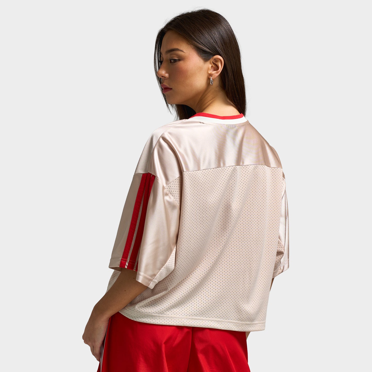 adidas Femmes Star Seas T-shirt Crystal Linen / Off White - Pure Ruby