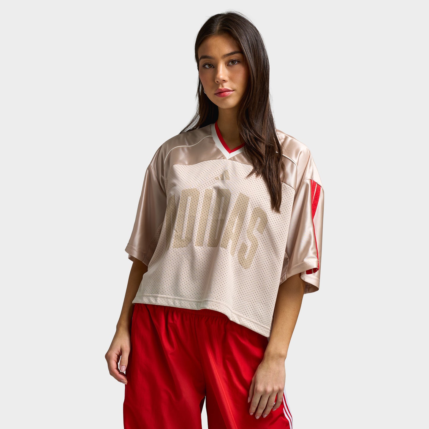 adidas Femmes Star Seas T-shirt Crystal Linen / Off White - Pure Ruby