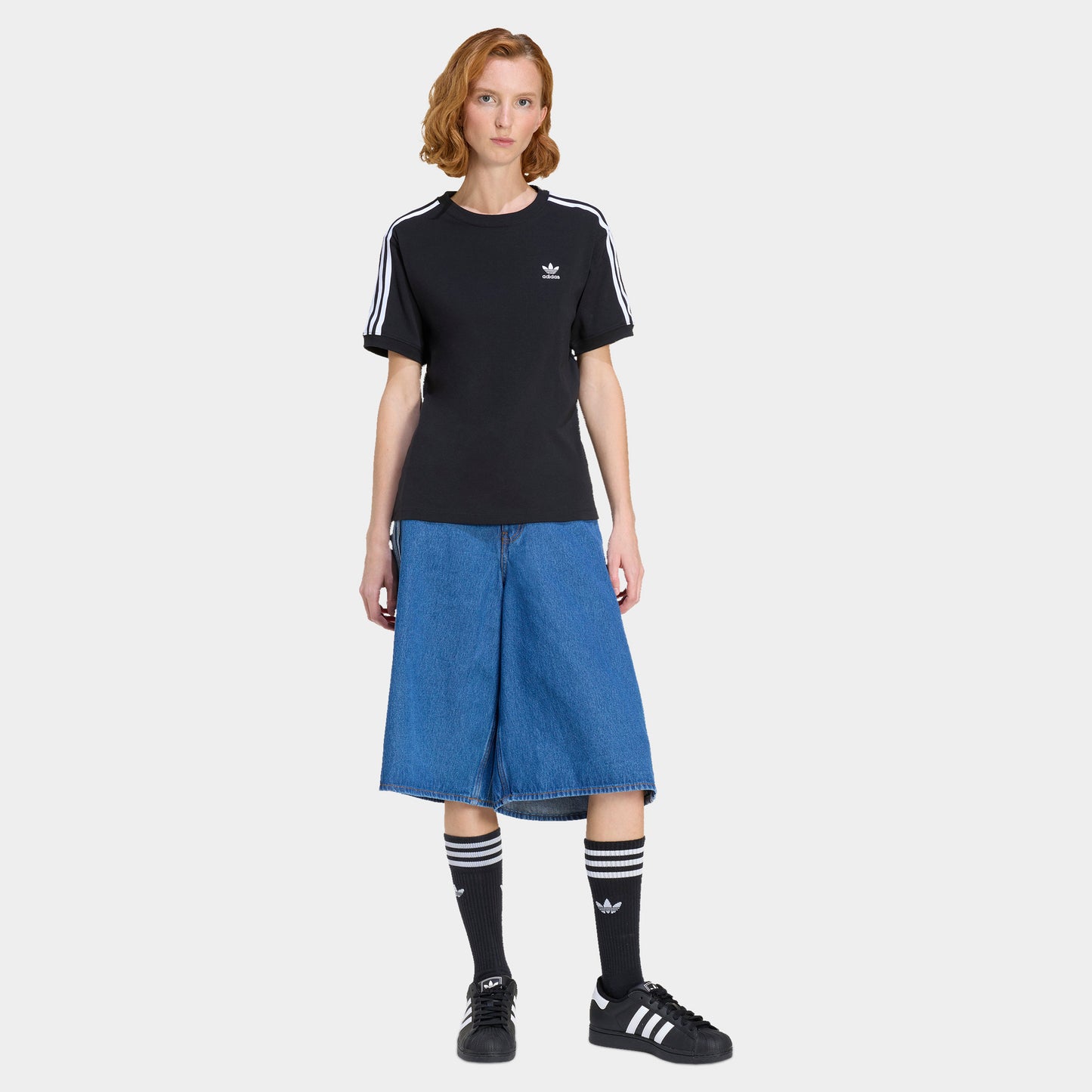 adidas Women's Firebird Denim Jorts / Denim