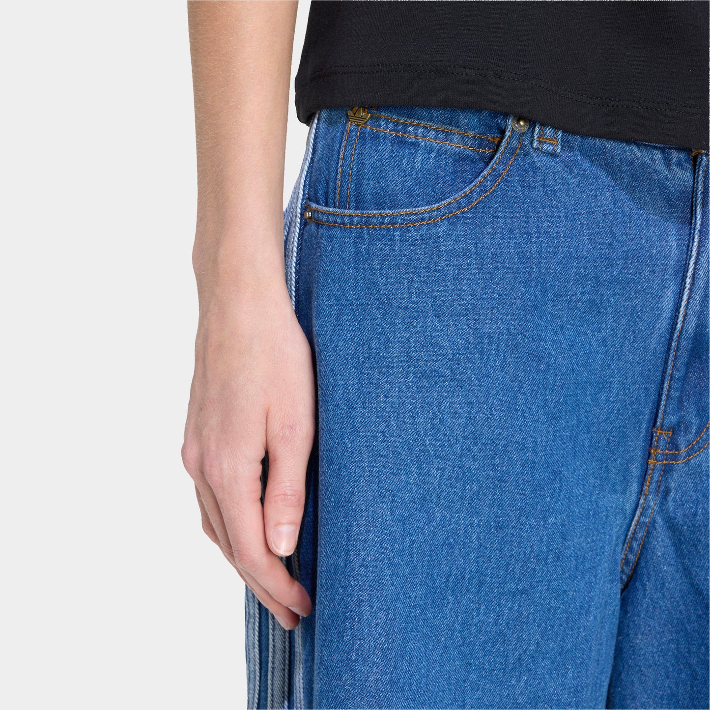 adidas Women's Firebird Denim Jorts / Denim