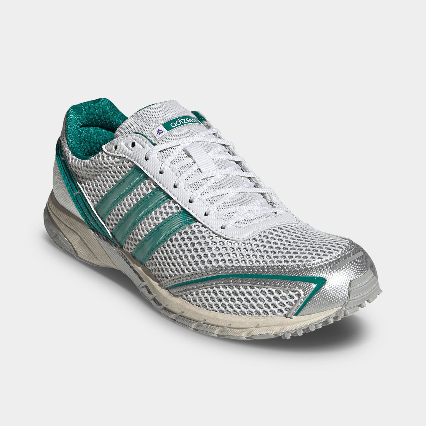 adidas Women's Adizero Adios OG Silver Metallic / Black - Power Green