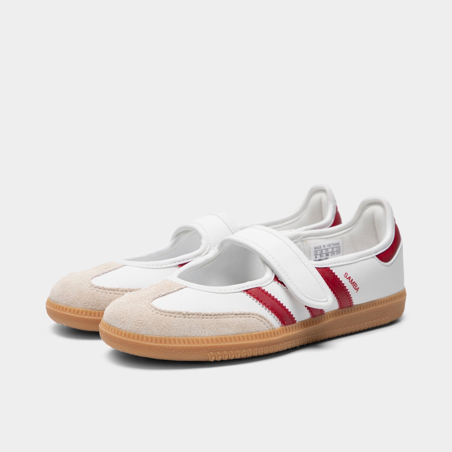 adidas Samba Jane pour filles - Blanc / Rouge Victory - Gomme