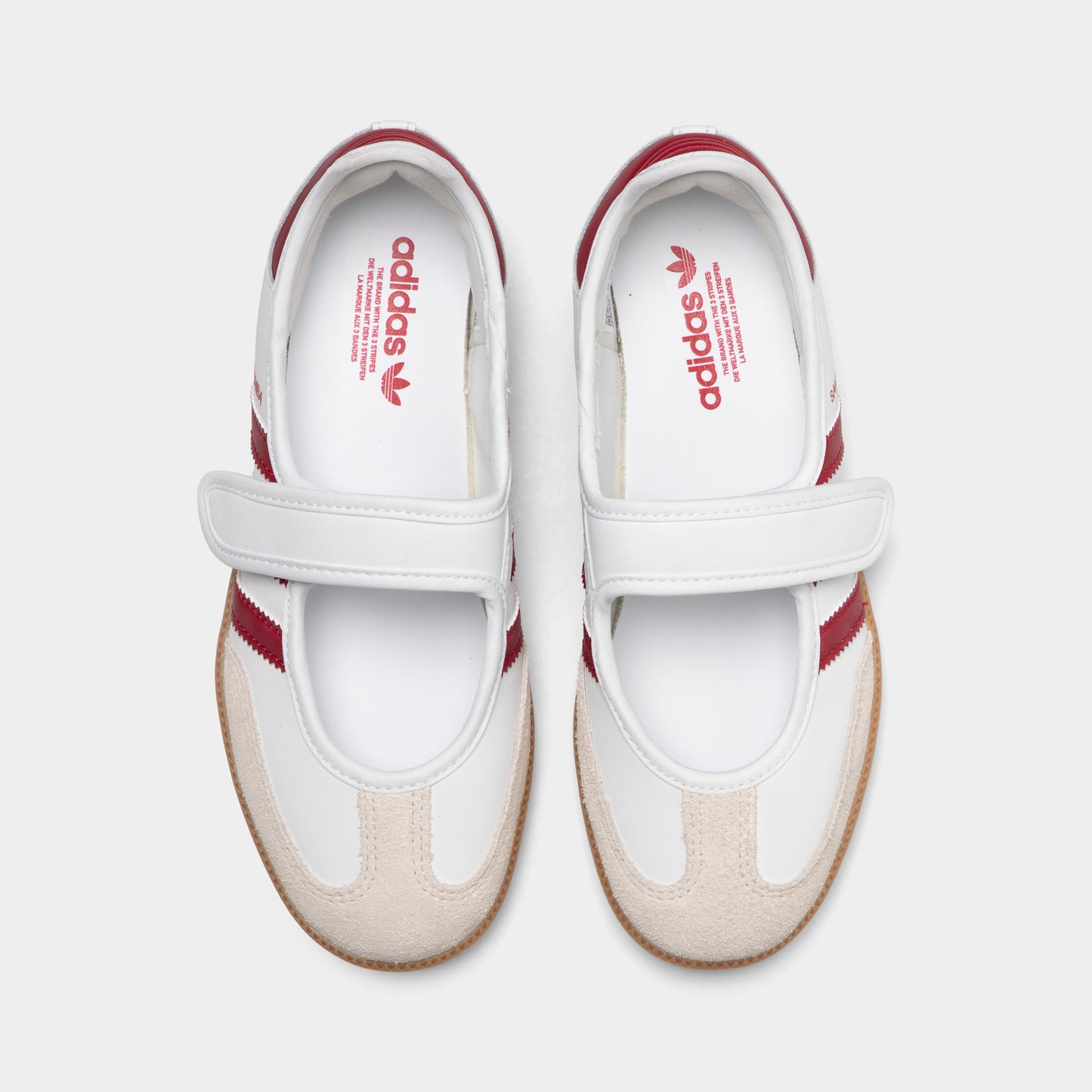 adidas Samba Jane pour filles - Blanc / Rouge Victory - Gomme