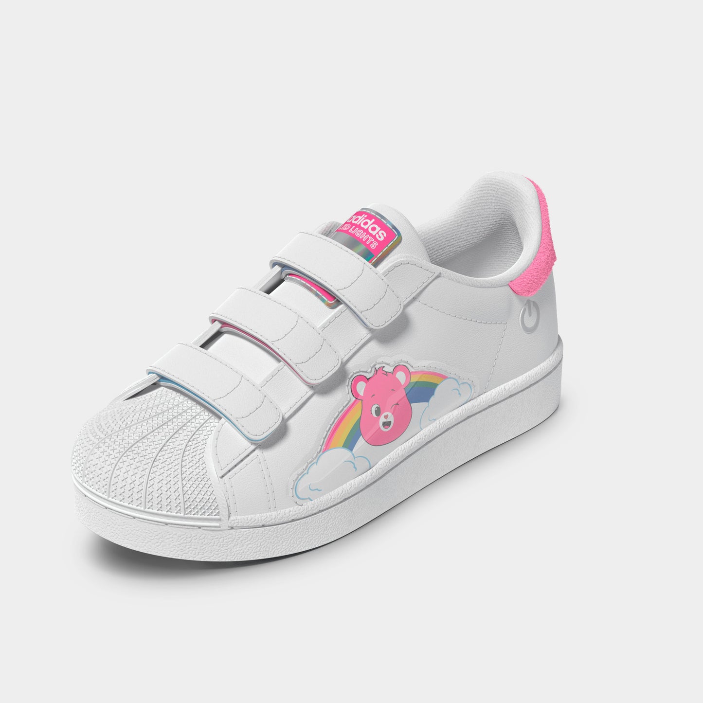 adidas Children's Care Bears Superstar LED Lights Comfort Closure White / Lucid Pink - Bliss Pink