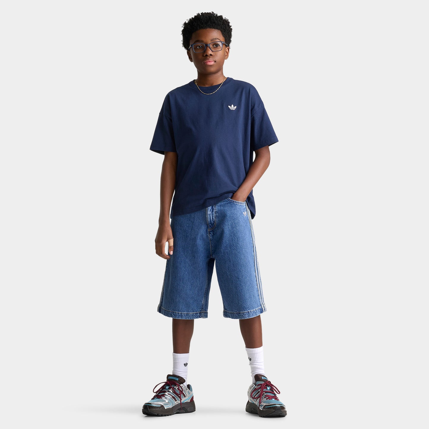 adidas Juniors' Denim Shorts / Vintage Blue